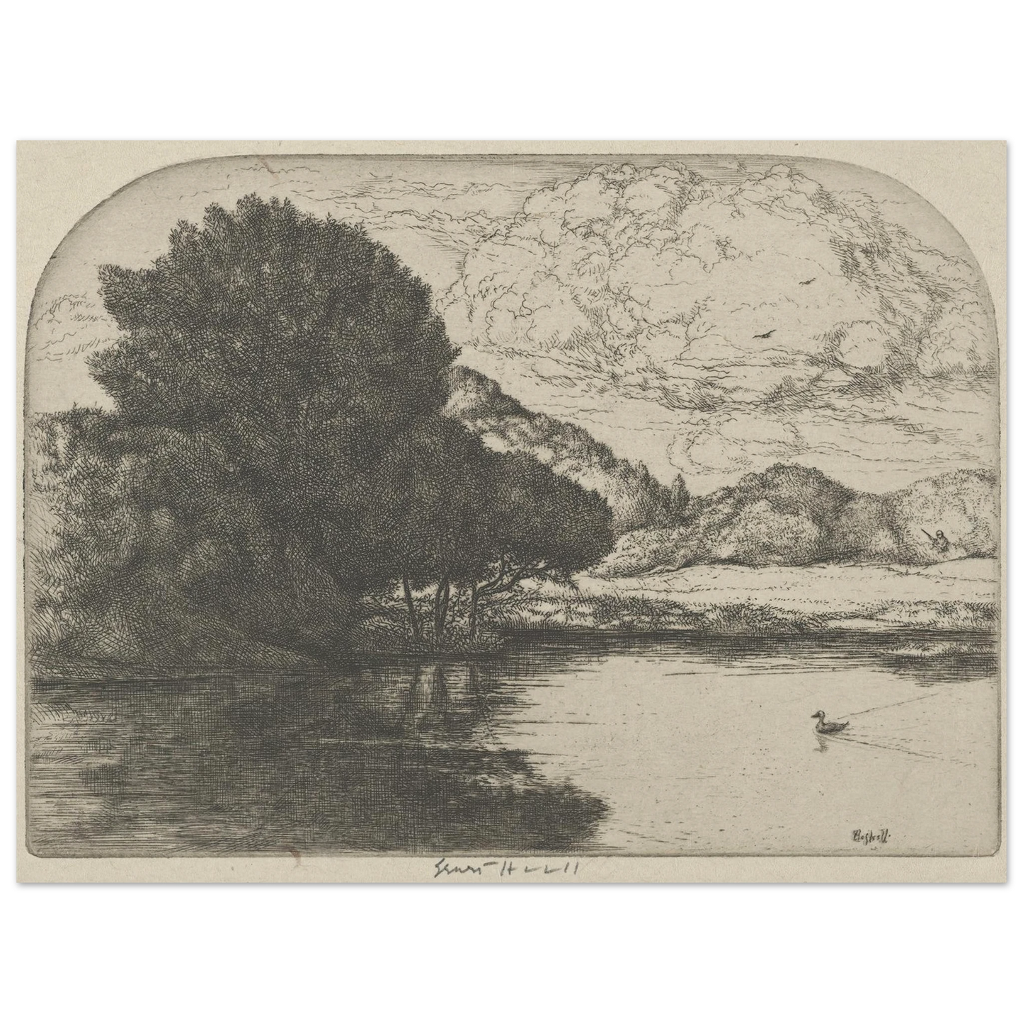 Doomed Duck (1900-1925) Art Print | Ernest Haskell - Framed Poster - 30x40 cm / 12x16″ - Black frame