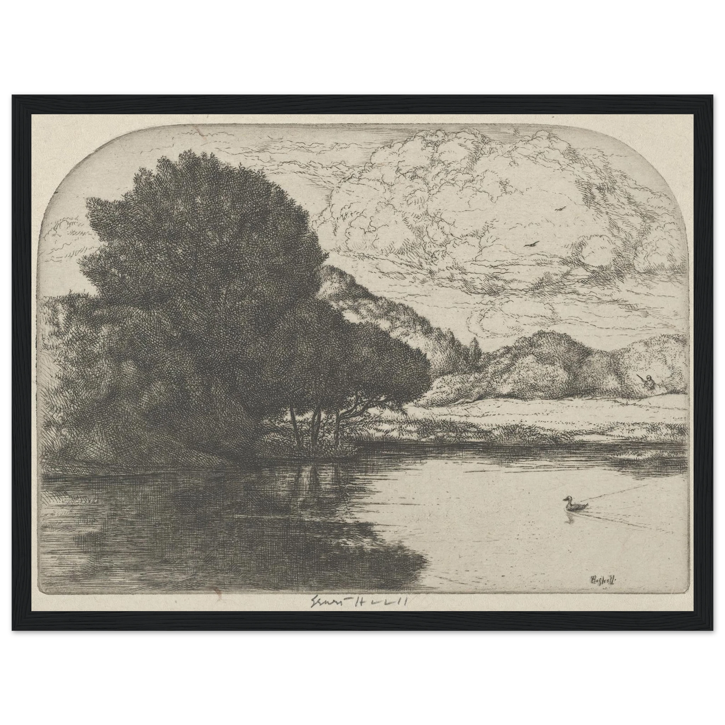 Doomed Duck (1900-1925) Art Print | Ernest Haskell - Framed Poster - 30x40 cm / 12x16″ - Black frame