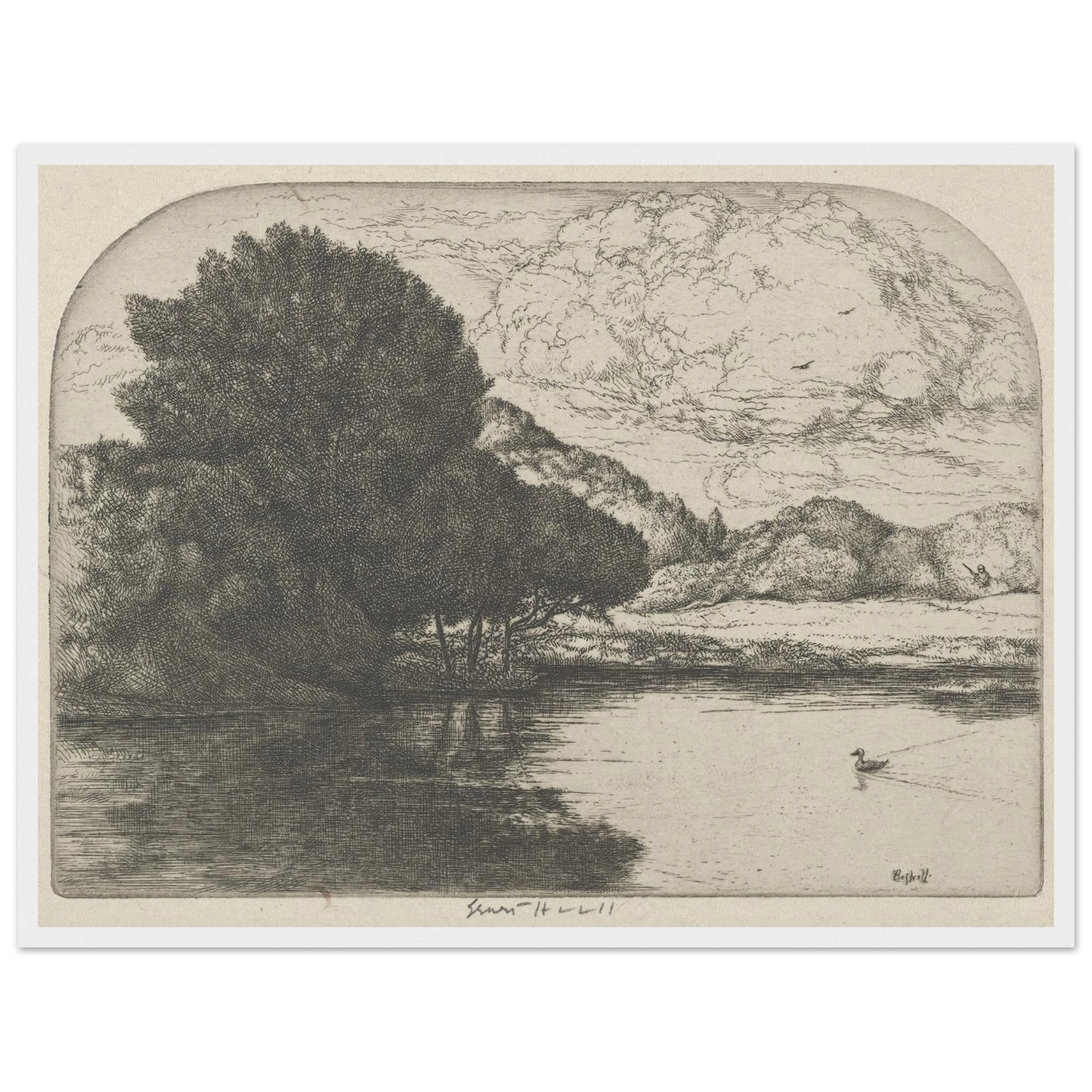 Doomed Duck (1900-1925) Art Print | Ernest Haskell - Framed Poster - 30x40 cm / 12x16″ - Black frame