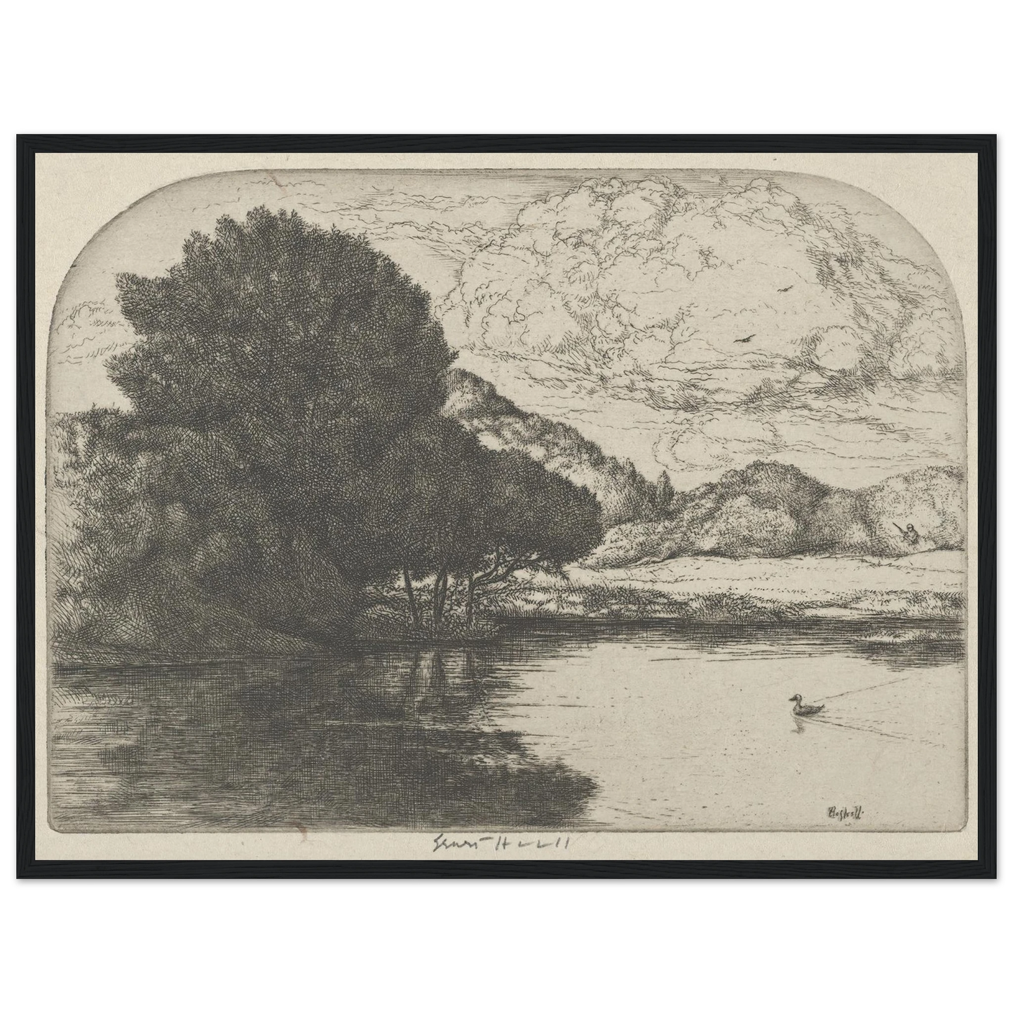Doomed Duck (1900-1925) Art Print | Ernest Haskell - Framed Poster - 30x40 cm / 12x16″ - Black frame