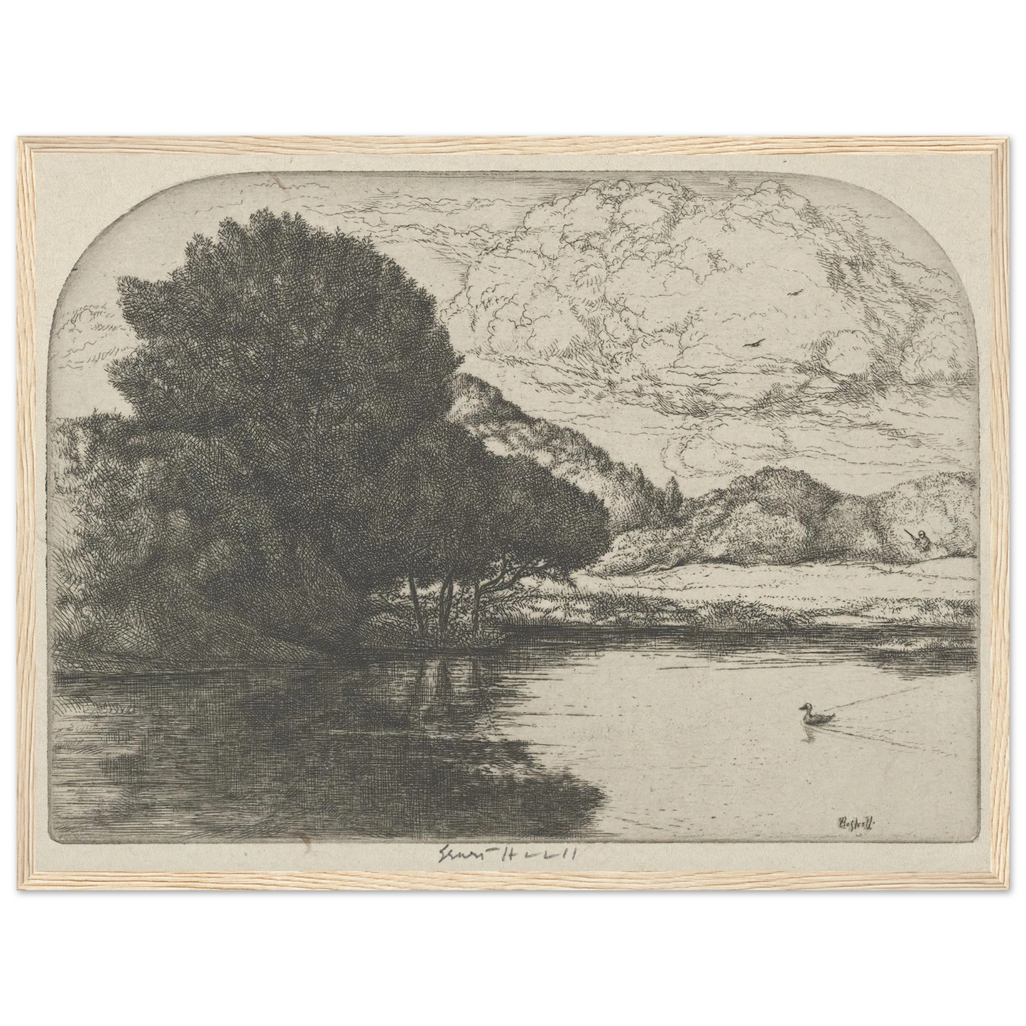 Doomed Duck (1900-1925) Art Print | Ernest Haskell - Framed Poster - 30x40 cm / 12x16″ - Black frame