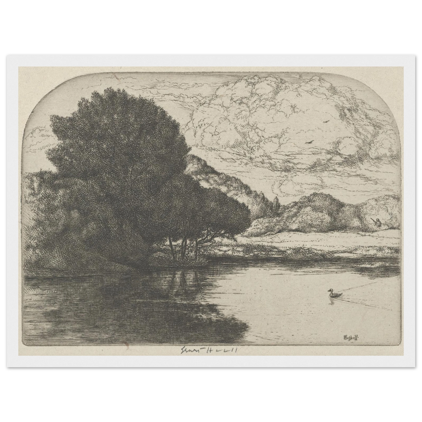 Doomed Duck (1900-1925) Art Print | Ernest Haskell - Framed Poster - 30x40 cm / 12x16″ - Black frame