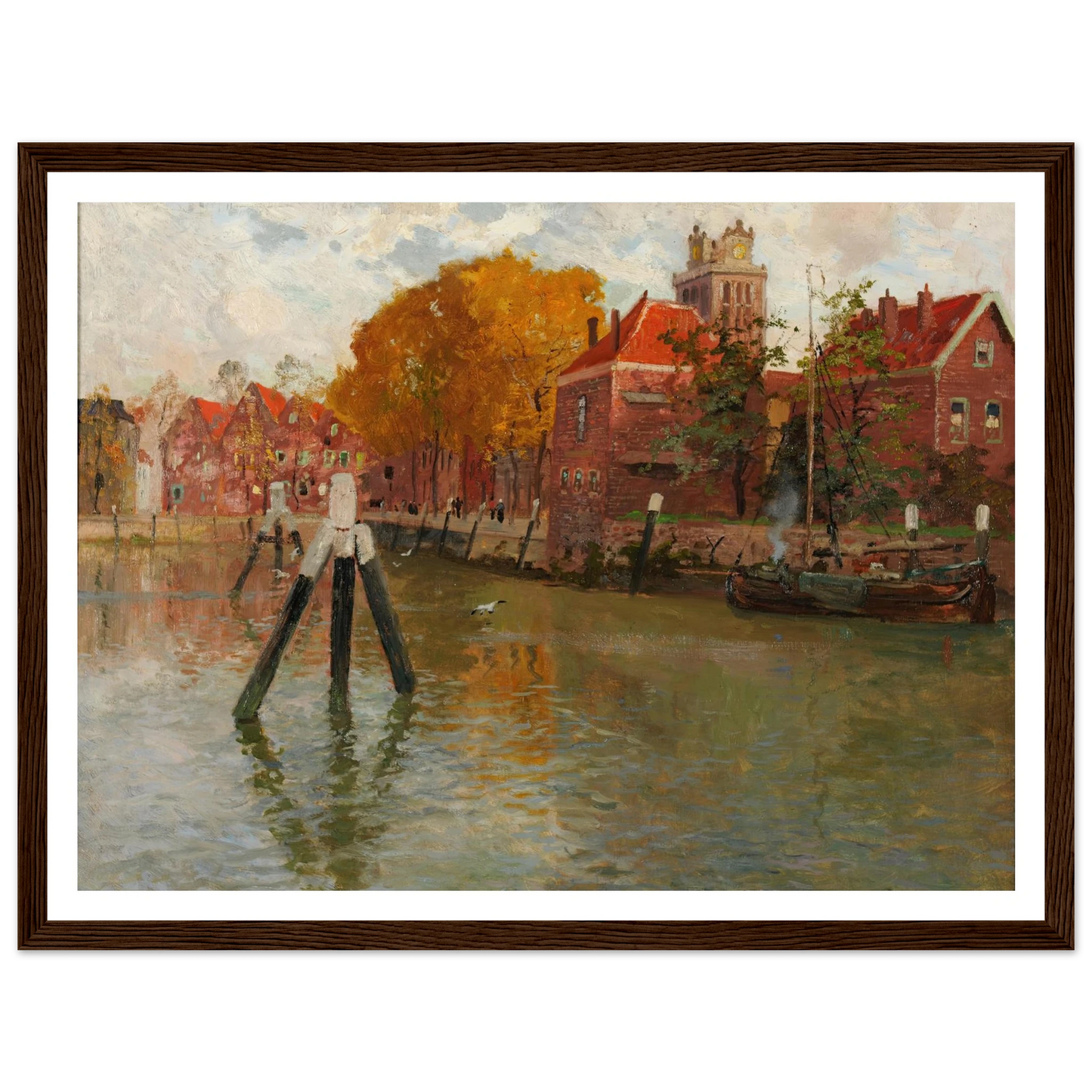 Dordrecht Art Print | Frits Thaulow - Framed Poster - 30x40 cm / 12x16″ - Black frame