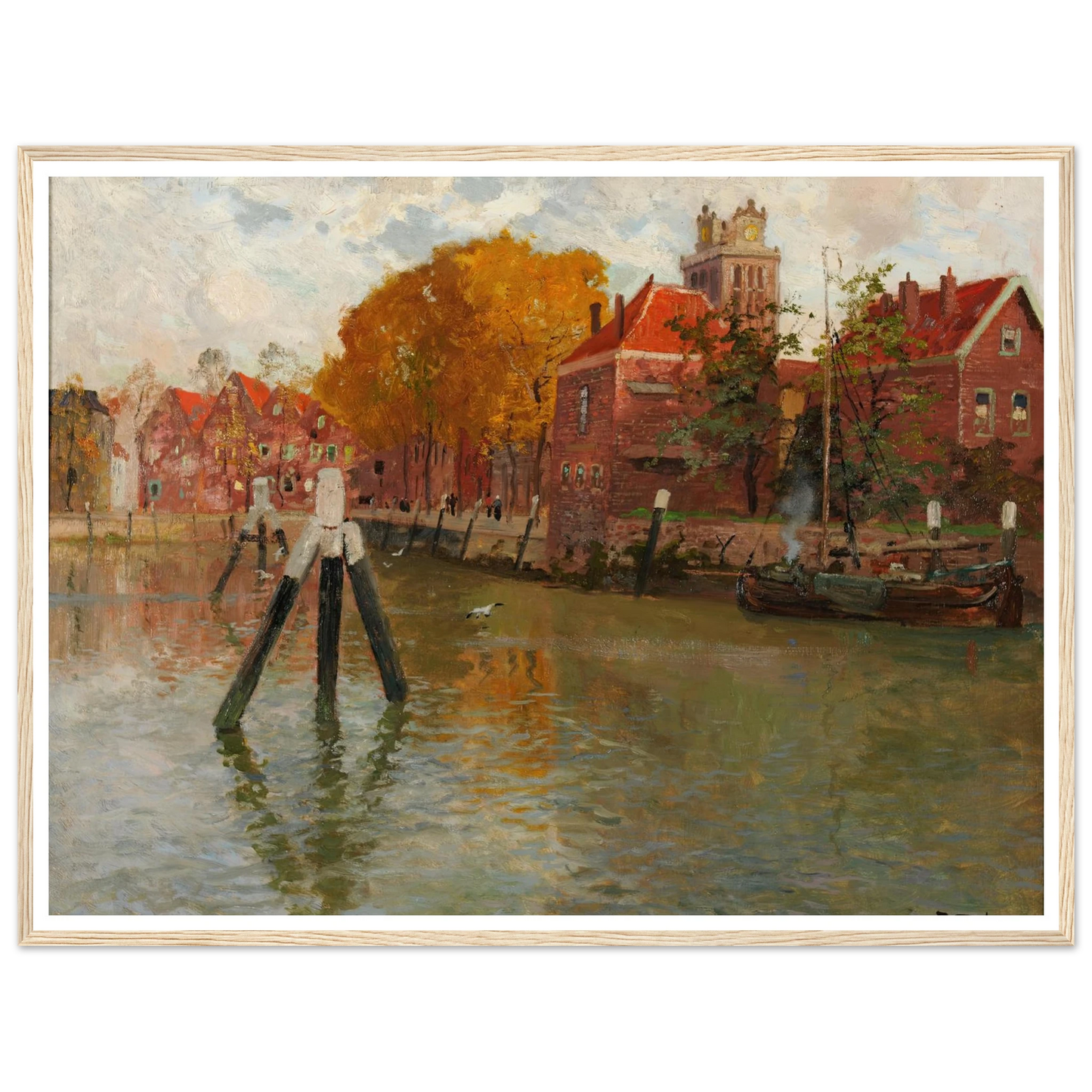 Dordrecht Art Print | Frits Thaulow - Framed Poster - 30x40 cm / 12x16″ - Black frame