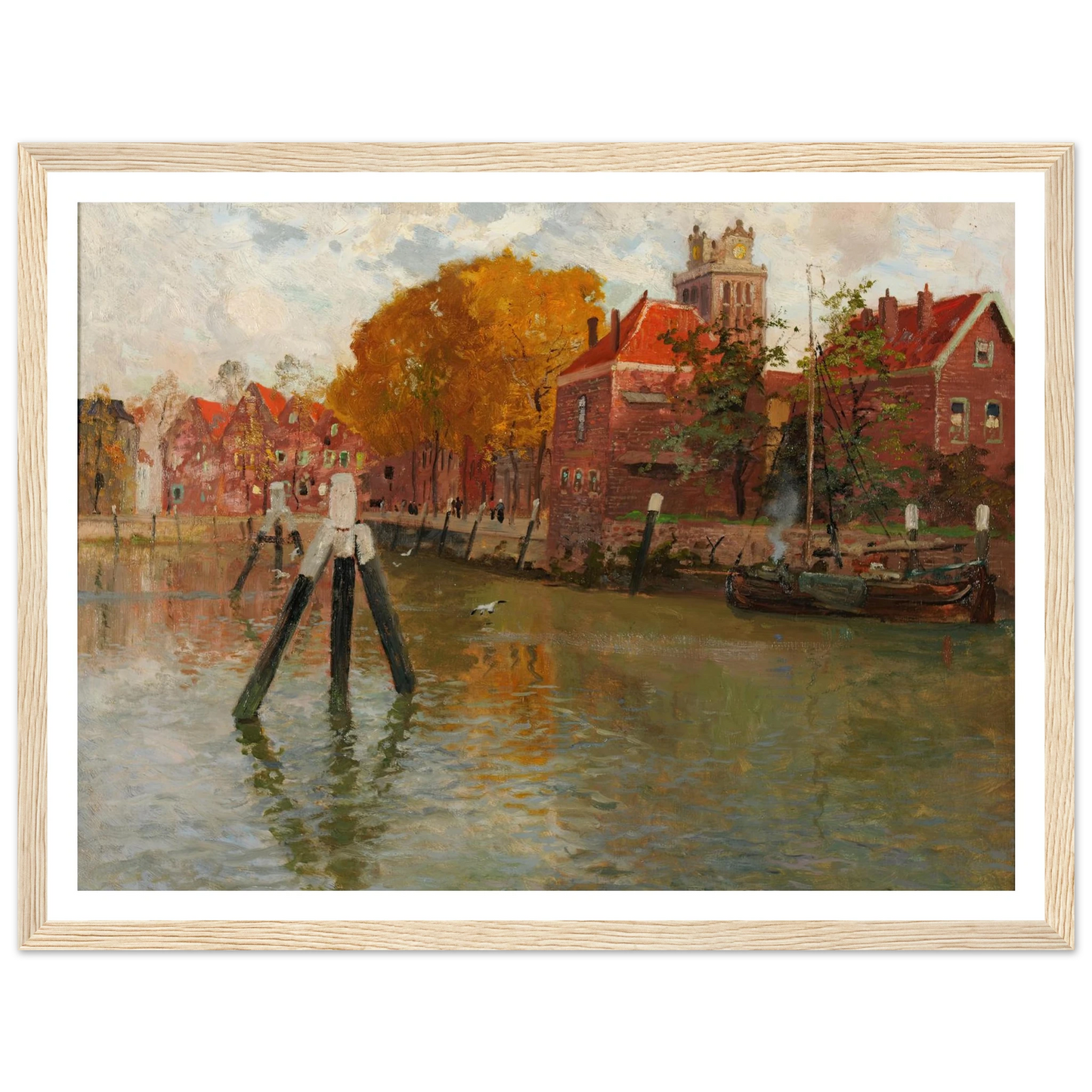 Dordrecht Art Print | Frits Thaulow - Framed Poster - 30x40 cm / 12x16″ - Black frame