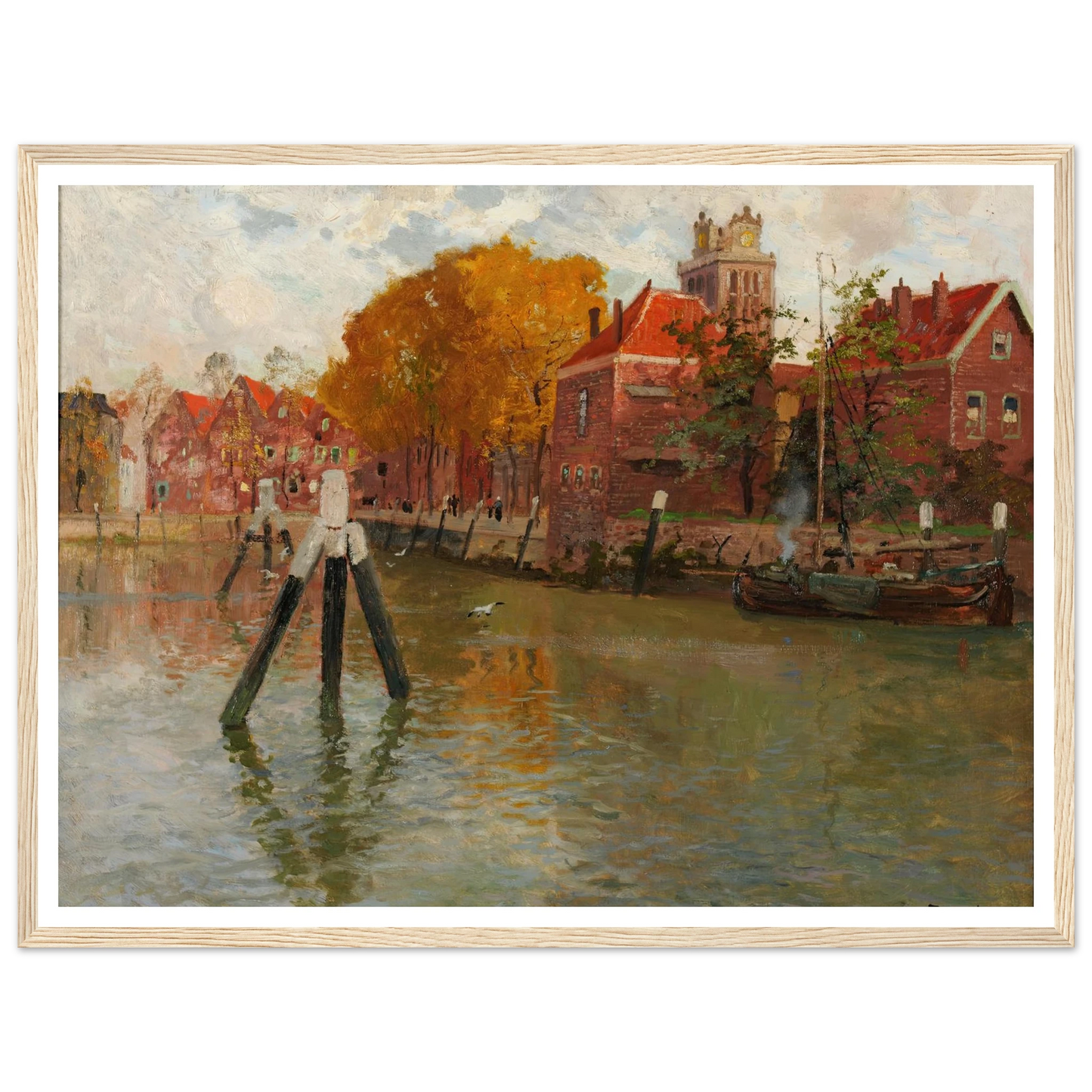Dordrecht Art Print | Frits Thaulow - Framed Poster - 30x40 cm / 12x16″ - Black frame