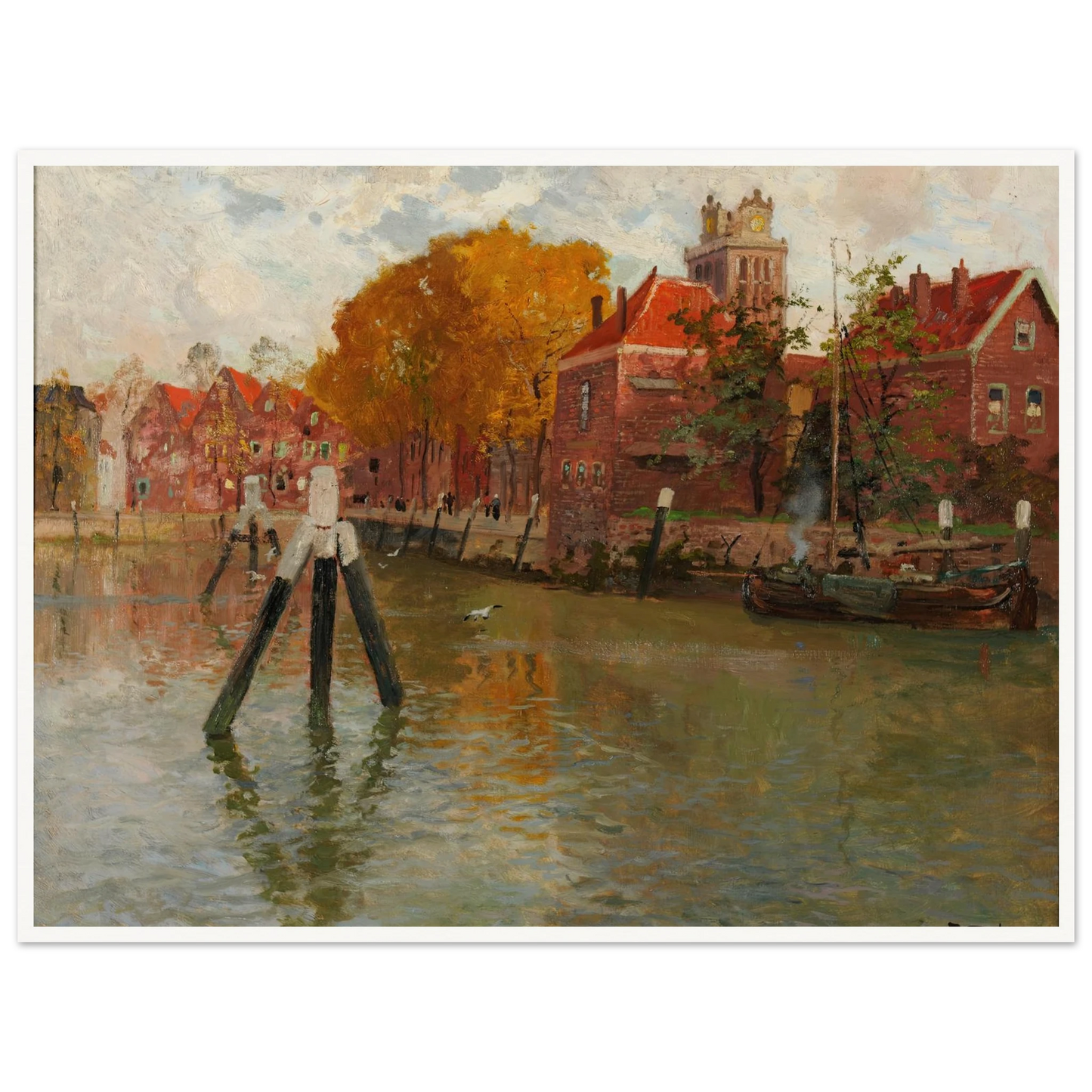Dordrecht Art Print | Frits Thaulow - Framed Poster - 30x40 cm / 12x16″ - Black frame