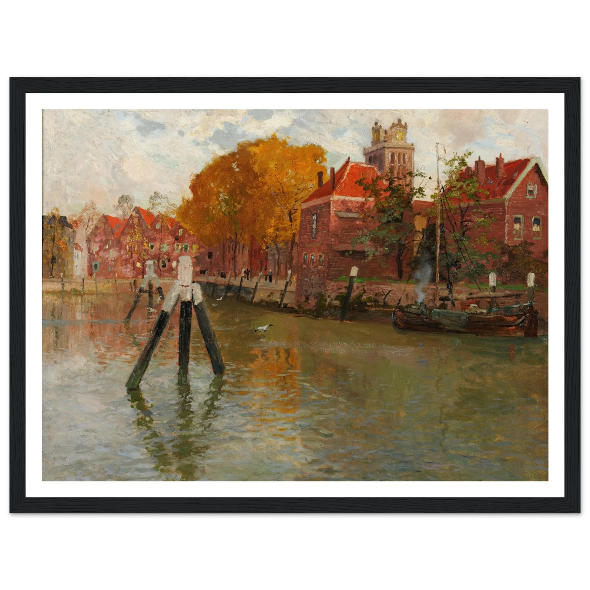 Dordrecht Art Print | Frits Thaulow - Framed Poster - 30x40 cm / 12x16″ - Black frame