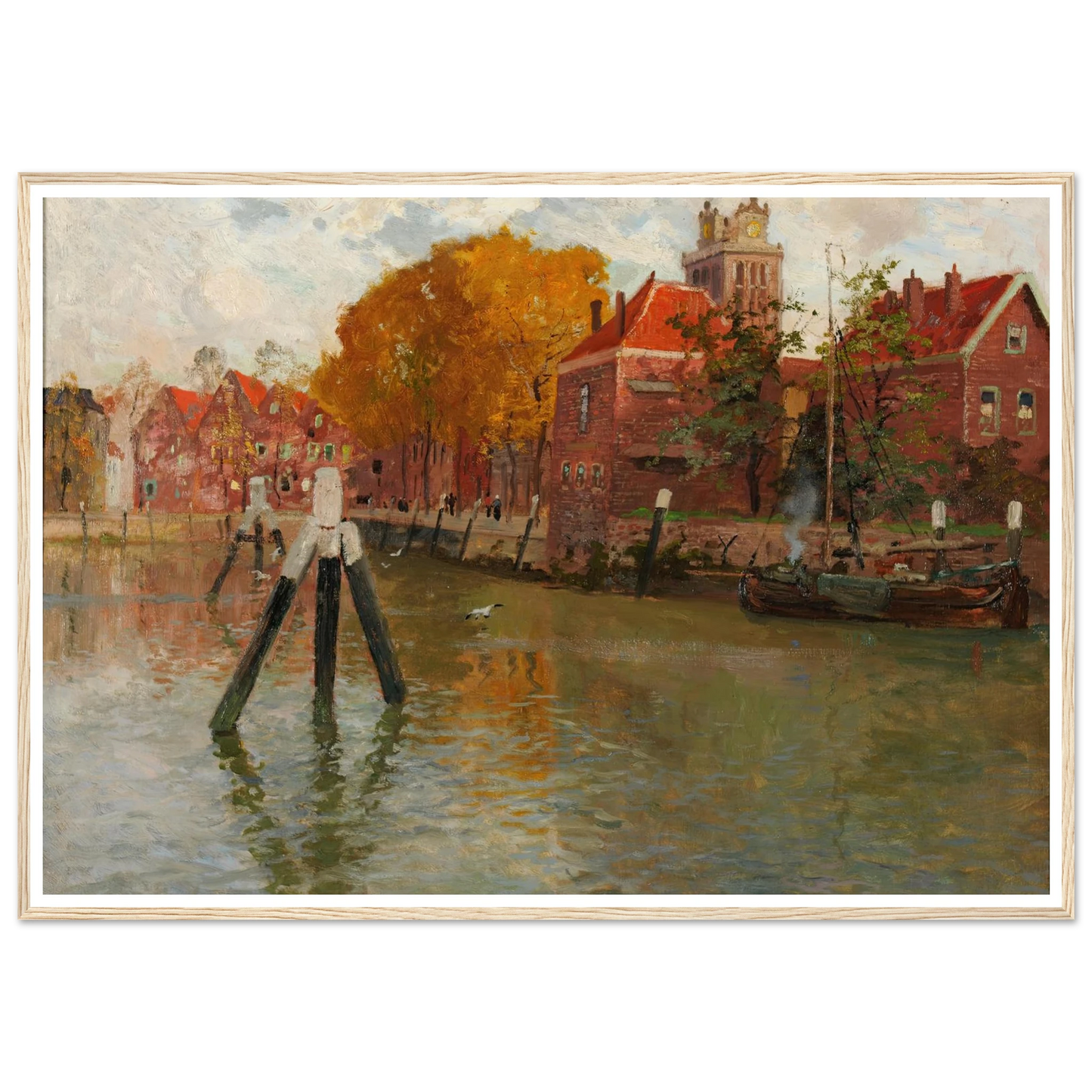 Dordrecht Art Print | Frits Thaulow - Framed Poster - 30x40 cm / 12x16″ - Black frame