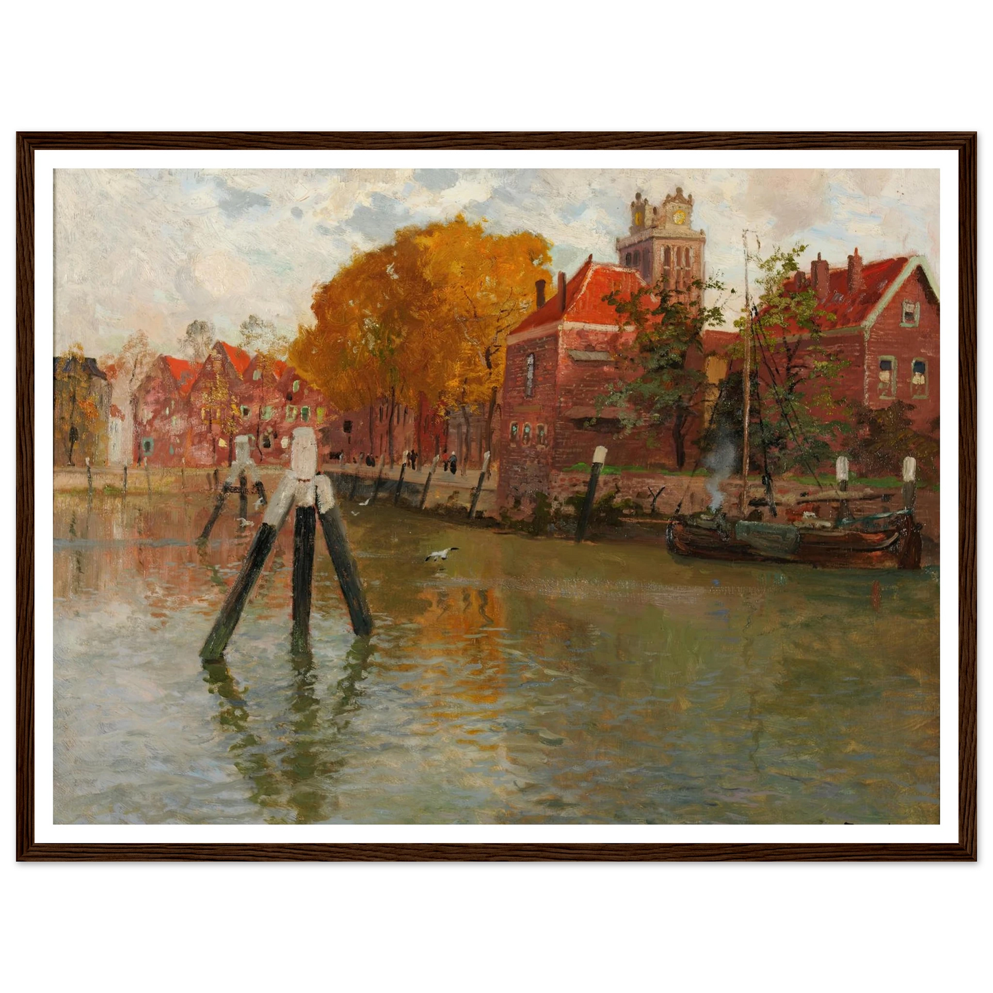 Dordrecht Art Print | Frits Thaulow - Framed Poster - 30x40 cm / 12x16″ - Black frame