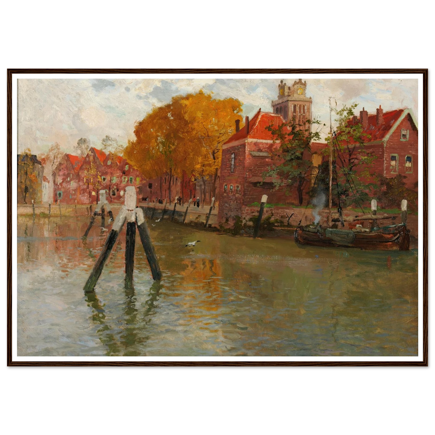 Dordrecht Art Print | Frits Thaulow - Framed Poster - 30x40 cm / 12x16″ - Black frame