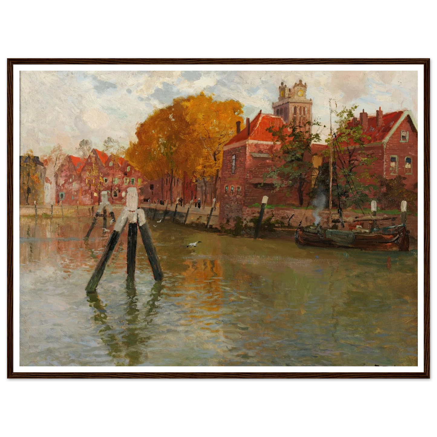 Dordrecht Art Print | Frits Thaulow - Framed Poster - 30x40 cm / 12x16″ - Black frame