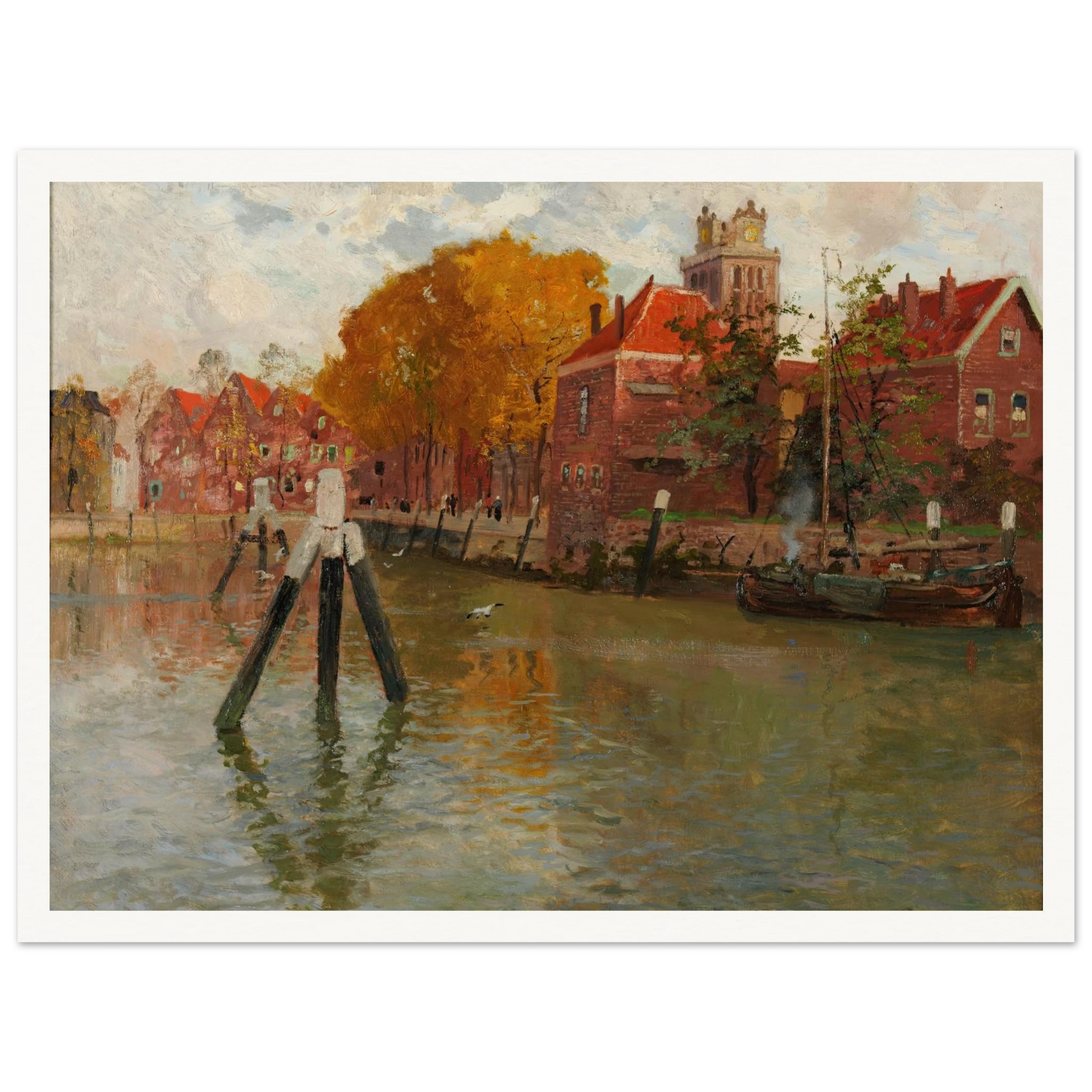 Dordrecht Art Print | Frits Thaulow - Framed Poster - 30x40 cm / 12x16″ - Black frame
