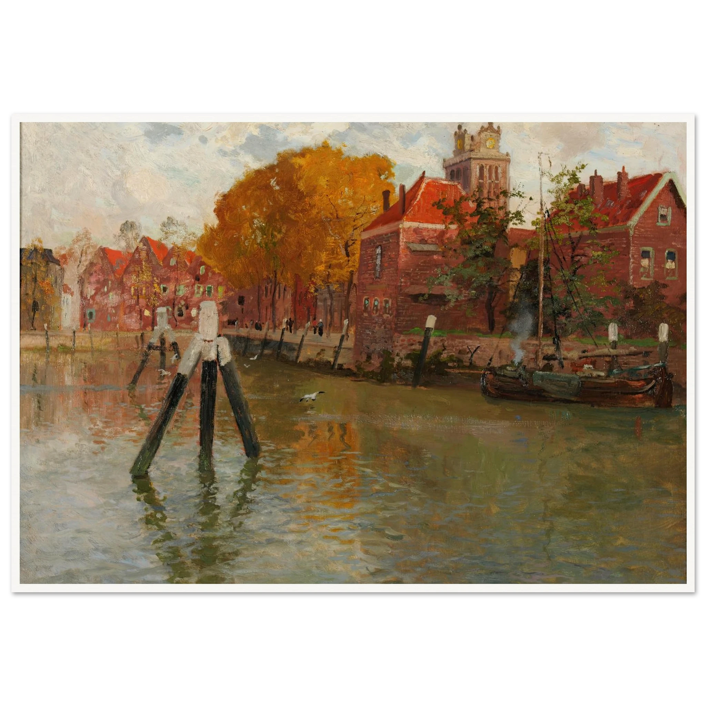Dordrecht Art Print | Frits Thaulow - Framed Poster - 30x40 cm / 12x16″ - Black frame