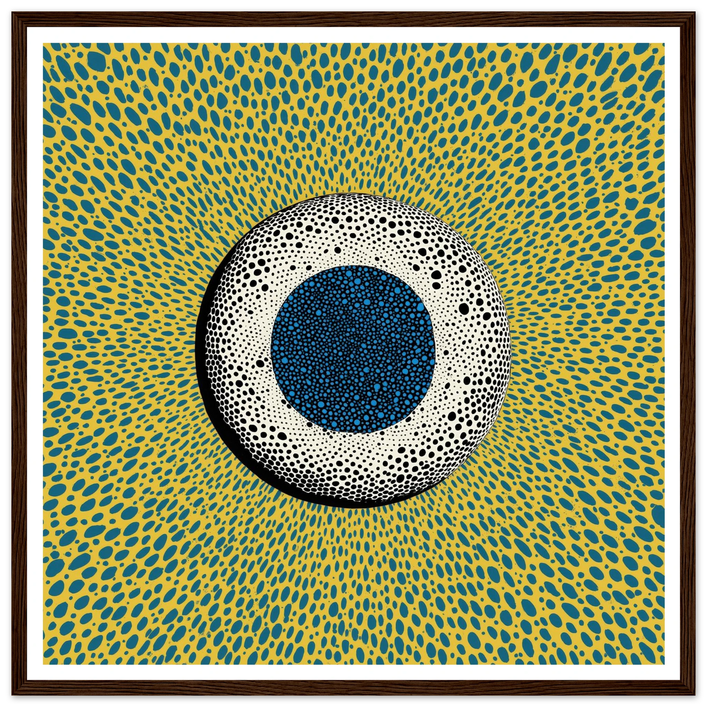 Dot Matrix Focus - Framed Poster - 30x30 cm / 12x12″ - Black frame