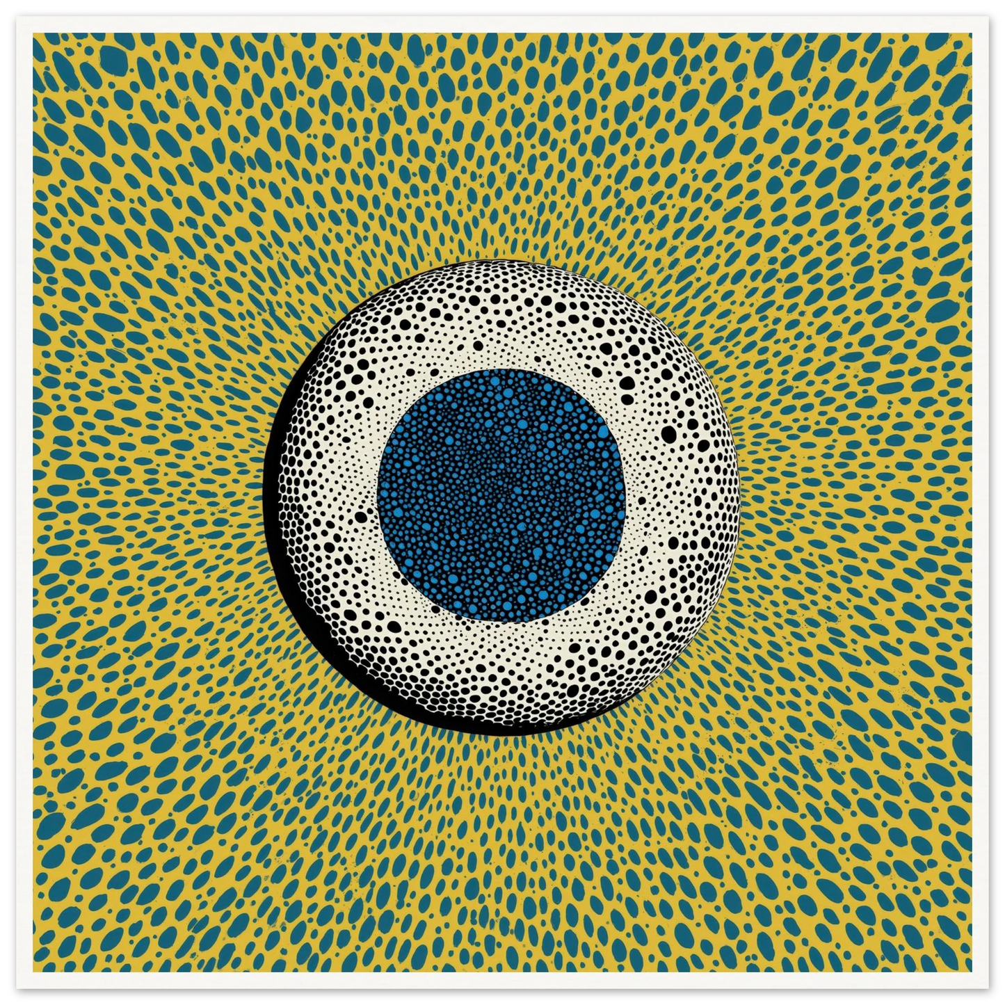 Dot Matrix Focus - Framed Poster - 30x30 cm / 12x12″ - Black frame