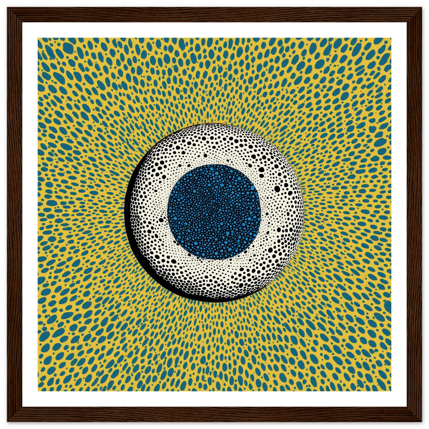 Dot Matrix Focus - Framed Poster - 30x30 cm / 12x12″ - Black frame