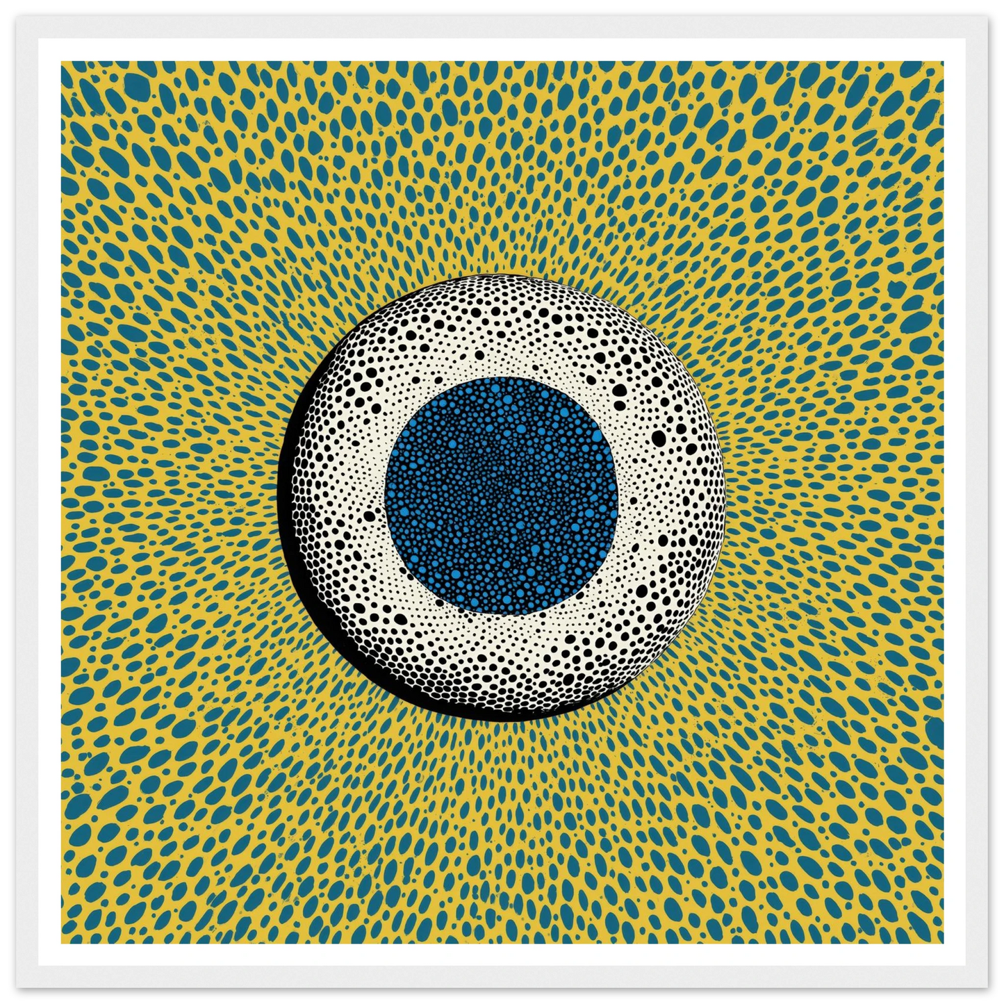 Dot Matrix Focus - Framed Poster - 30x30 cm / 12x12″ - Black frame