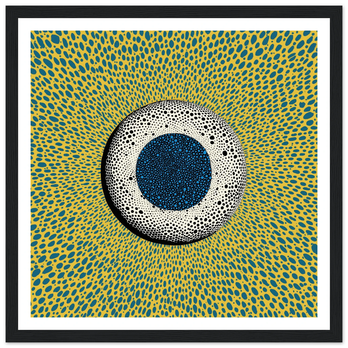 Dot Matrix Focus - Framed Poster - 30x30 cm / 12x12″ - Black frame