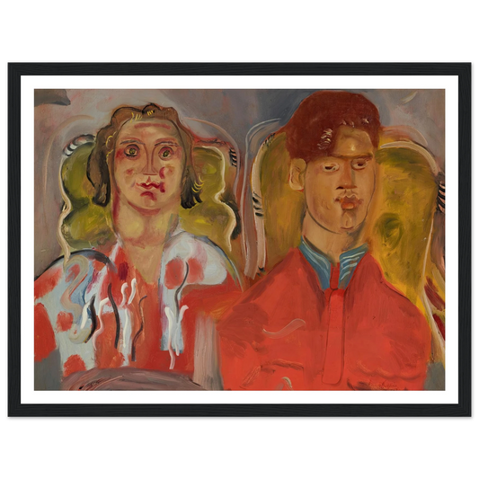 Double portrait No. 2 (Katharine and Anthony West) (1937) Art Print | Frances Hodgkins - Framed Poster - 30x40 cm / 12x16″ - Black frame