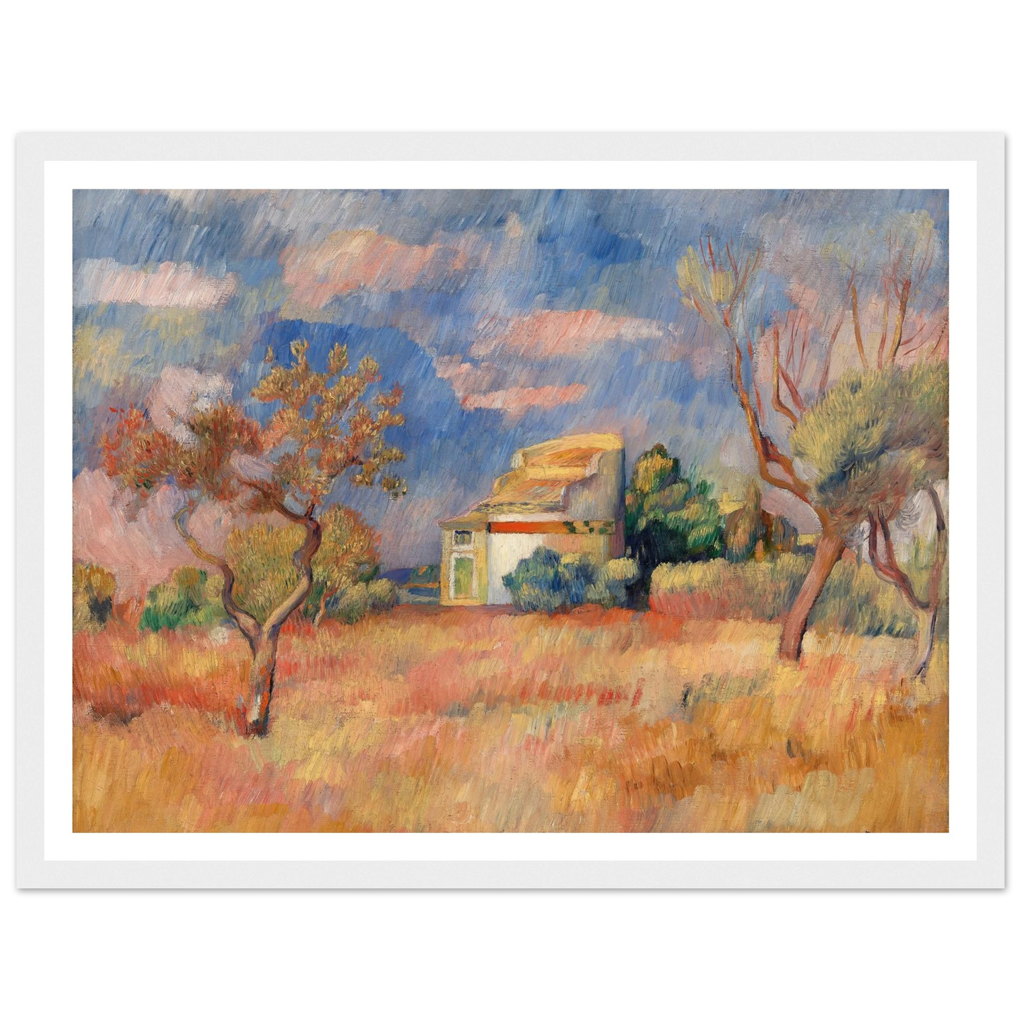 Dovecote at Bellevue (Pigeonnier de Bellevue) (c. 1888–1889) Art Print | Pierre Auguste Renoir - Framed Poster - 30x40 cm / 12x16″ - Black frame