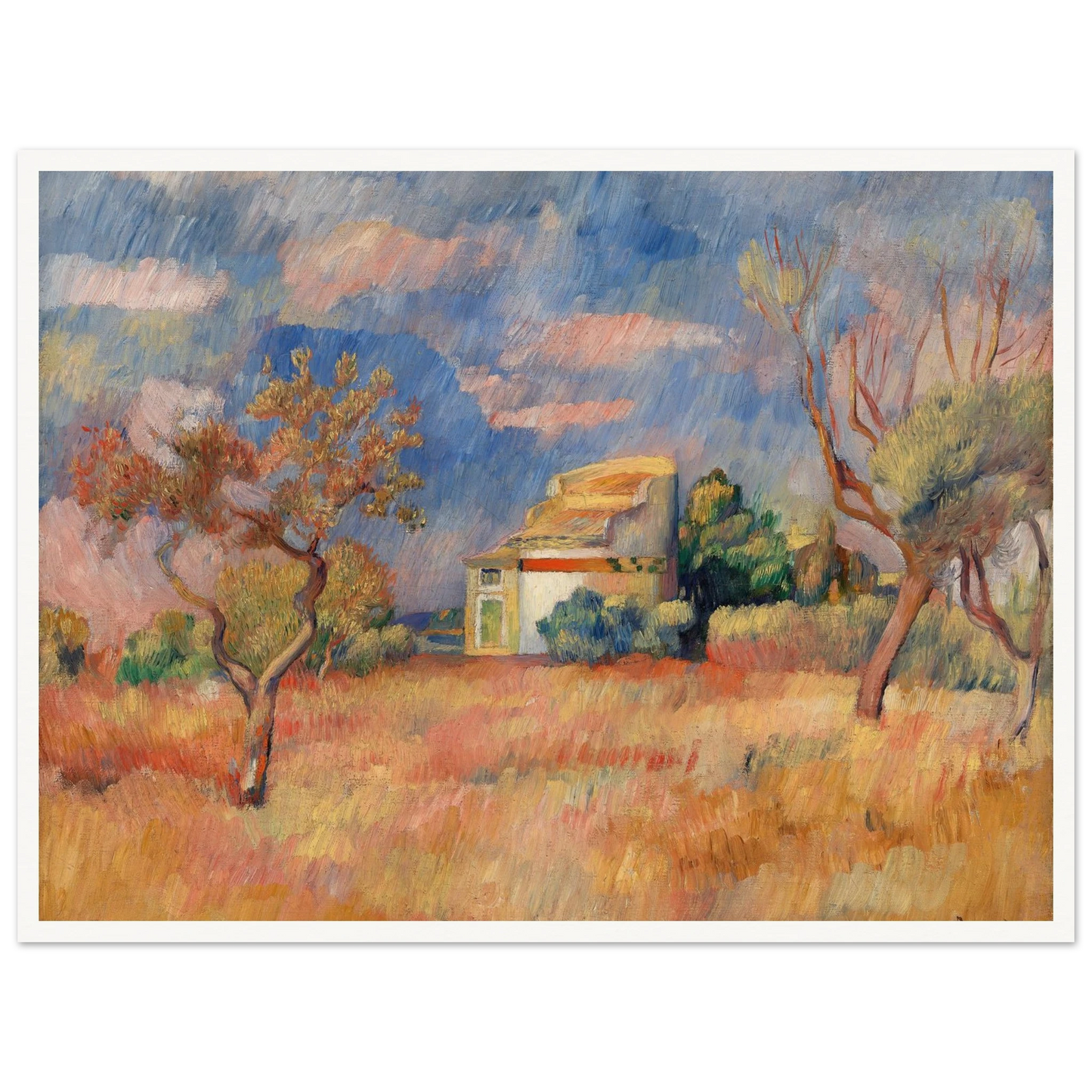 Dovecote at Bellevue (Pigeonnier de Bellevue) (c. 1888–1889) Art Print | Pierre Auguste Renoir - Framed Poster - 30x40 cm / 12x16″ - Black frame