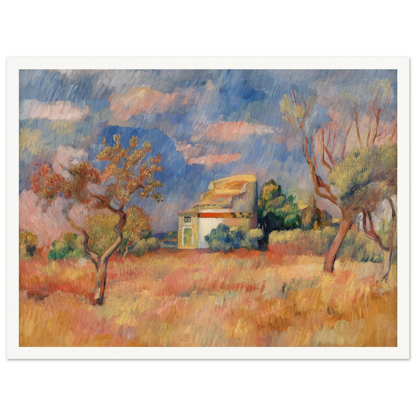 Dovecote at Bellevue (Pigeonnier de Bellevue) (c. 1888–1889) Art Print | Pierre Auguste Renoir - Framed Poster - 30x40 cm / 12x16″ - Black frame