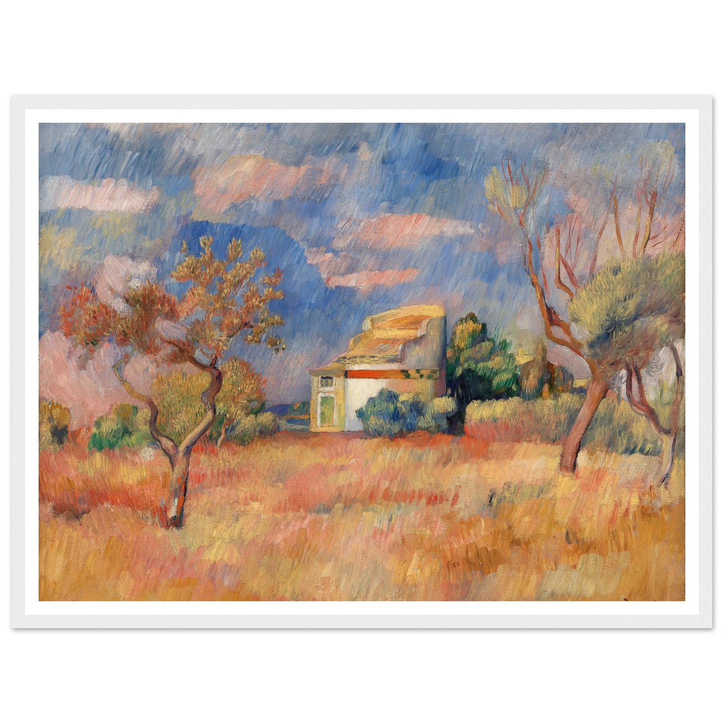 Dovecote at Bellevue (Pigeonnier de Bellevue) (c. 1888–1889) Art Print | Pierre Auguste Renoir - Framed Poster - 30x40 cm / 12x16″ - Black frame