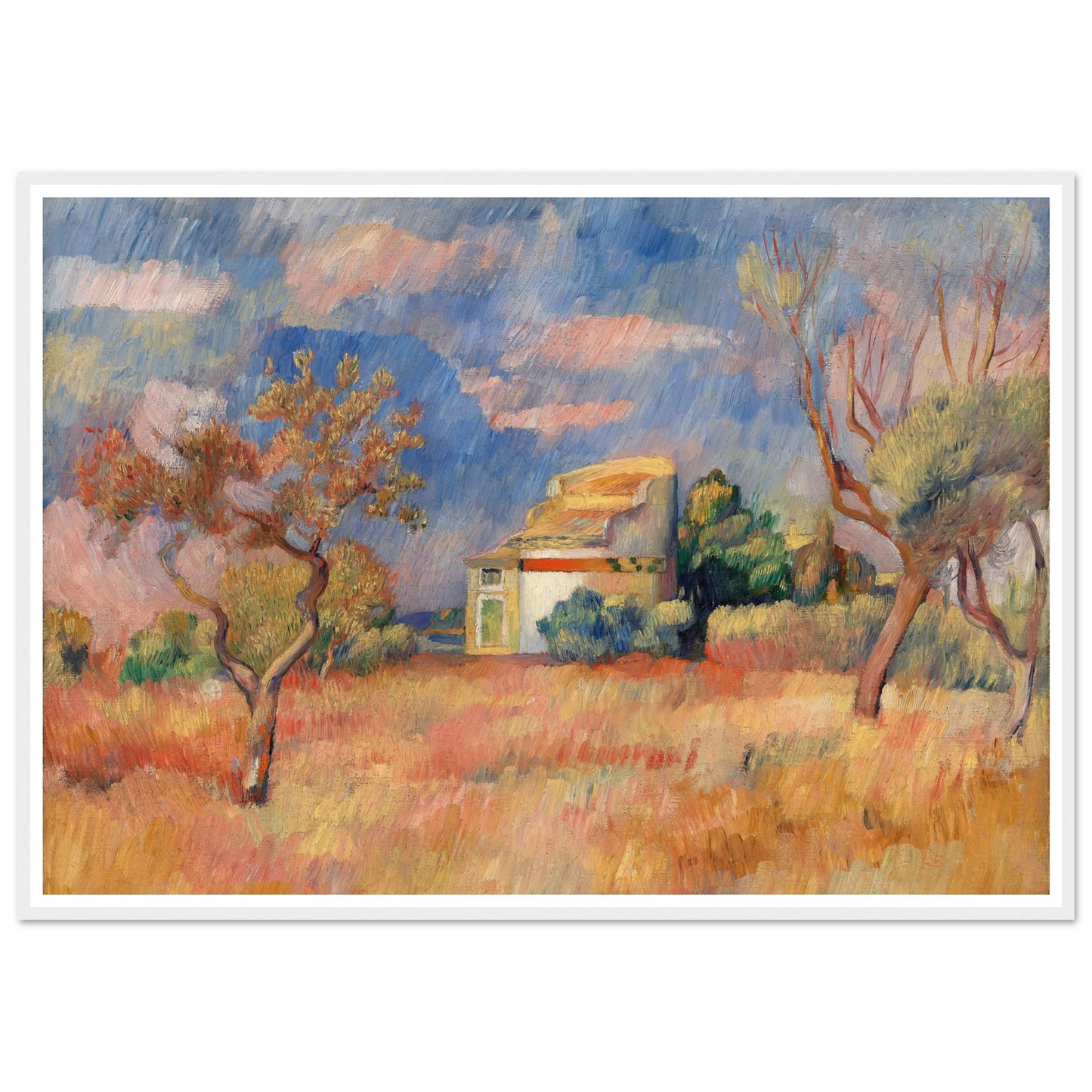 Dovecote at Bellevue (Pigeonnier de Bellevue) (c. 1888–1889) Art Print | Pierre Auguste Renoir - Framed Poster - 30x40 cm / 12x16″ - Black frame