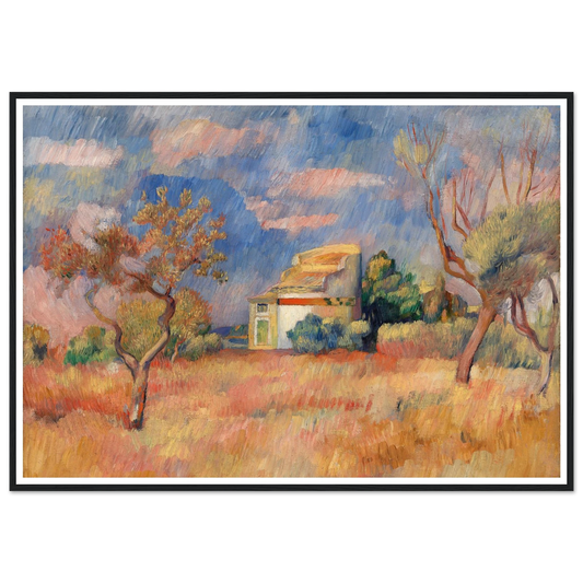 Dovecote at Bellevue (Pigeonnier de Bellevue) (c. 1888–1889) Art Print | Pierre Auguste Renoir - Framed Poster - 30x40 cm / 12x16″ - Black frame