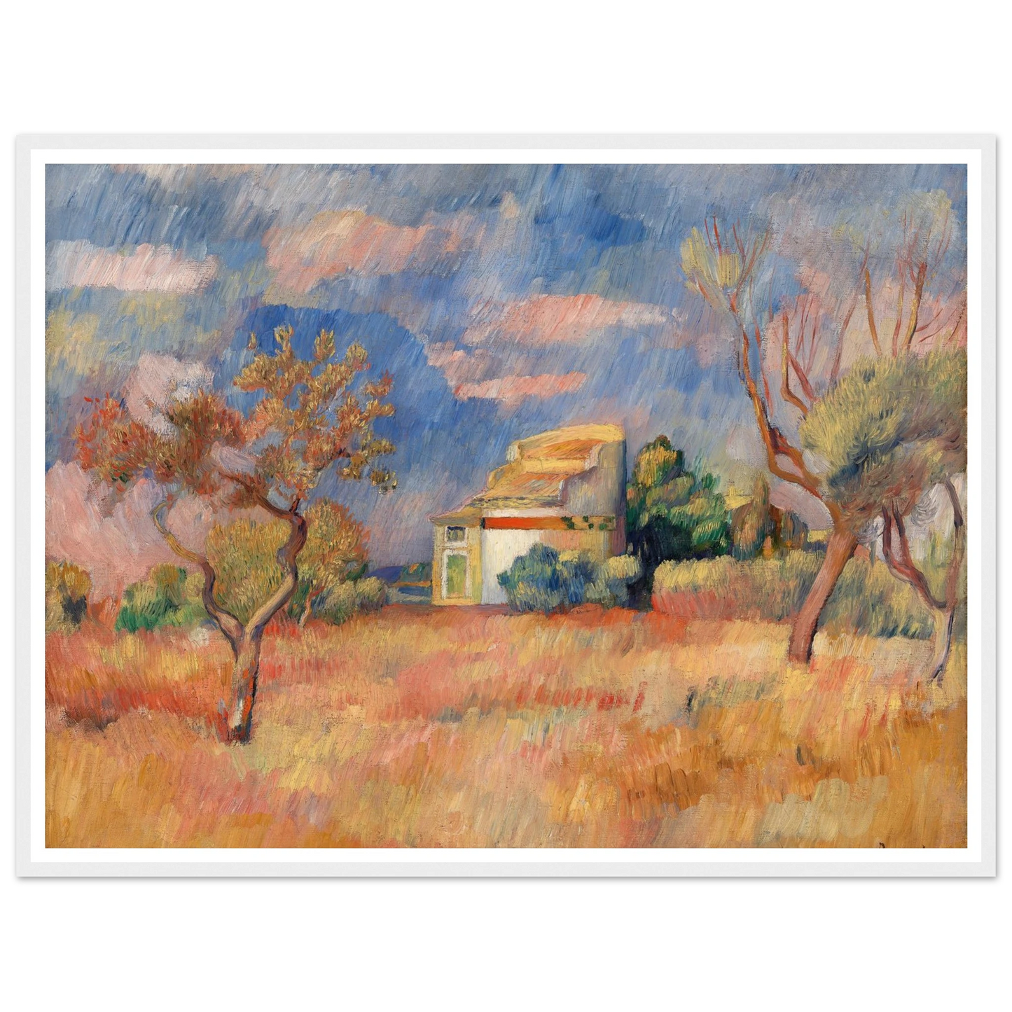 Dovecote at Bellevue (Pigeonnier de Bellevue) (c. 1888–1889) Art Print | Pierre Auguste Renoir - Framed Poster - 30x40 cm / 12x16″ - Black frame