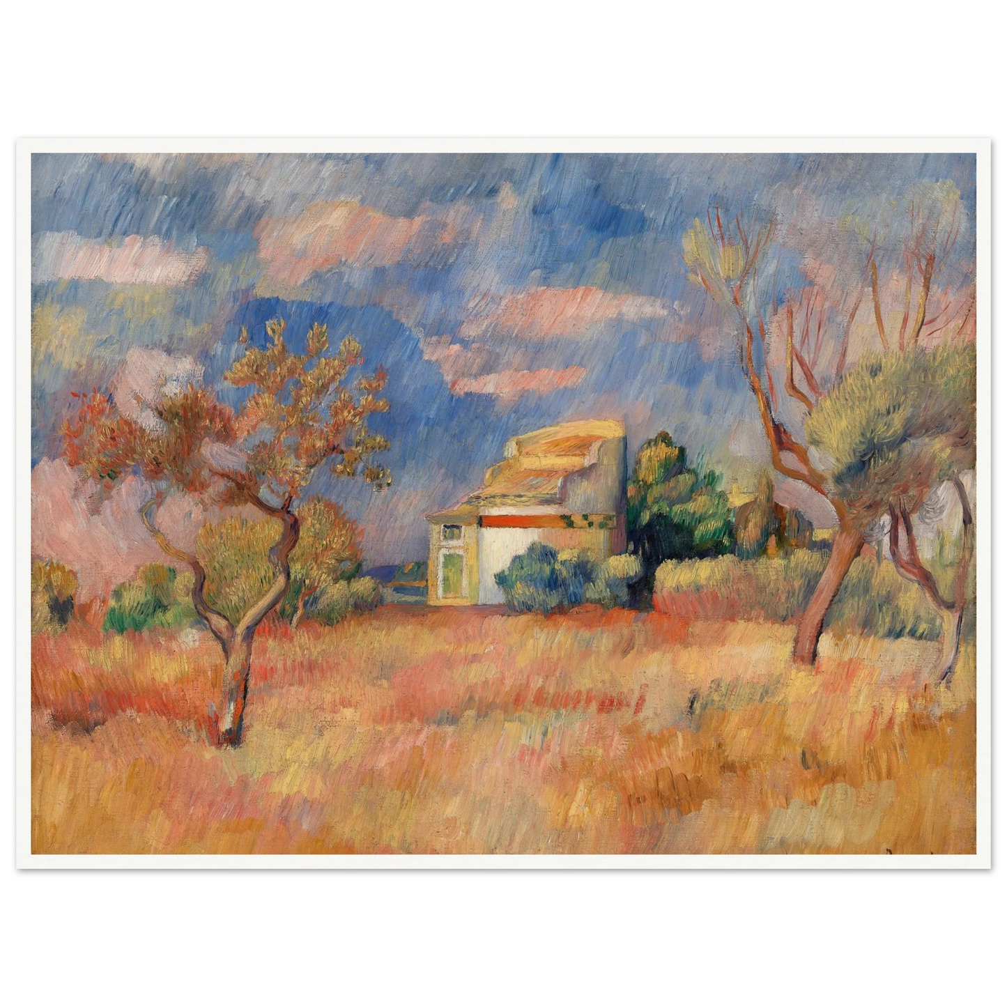 Dovecote at Bellevue (Pigeonnier de Bellevue) (c. 1888–1889) Art Print | Pierre Auguste Renoir - Framed Poster - 30x40 cm / 12x16″ - Black frame