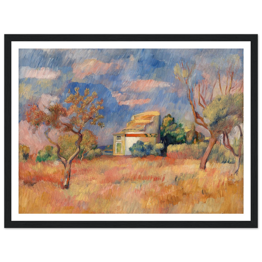 Dovecote at Bellevue (Pigeonnier de Bellevue) (c. 1888–1889) Art Print | Pierre Auguste Renoir - Framed Poster - 30x40 cm / 12x16″ - Black frame