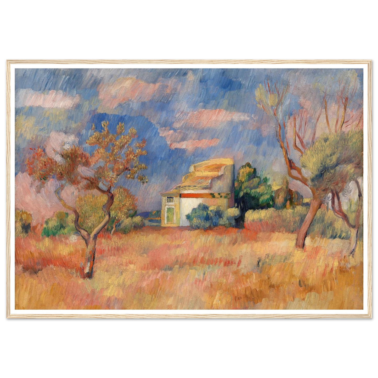 Dovecote at Bellevue (Pigeonnier de Bellevue) (c. 1888–1889) Art Print | Pierre Auguste Renoir - Framed Poster - 30x40 cm / 12x16″ - Black frame