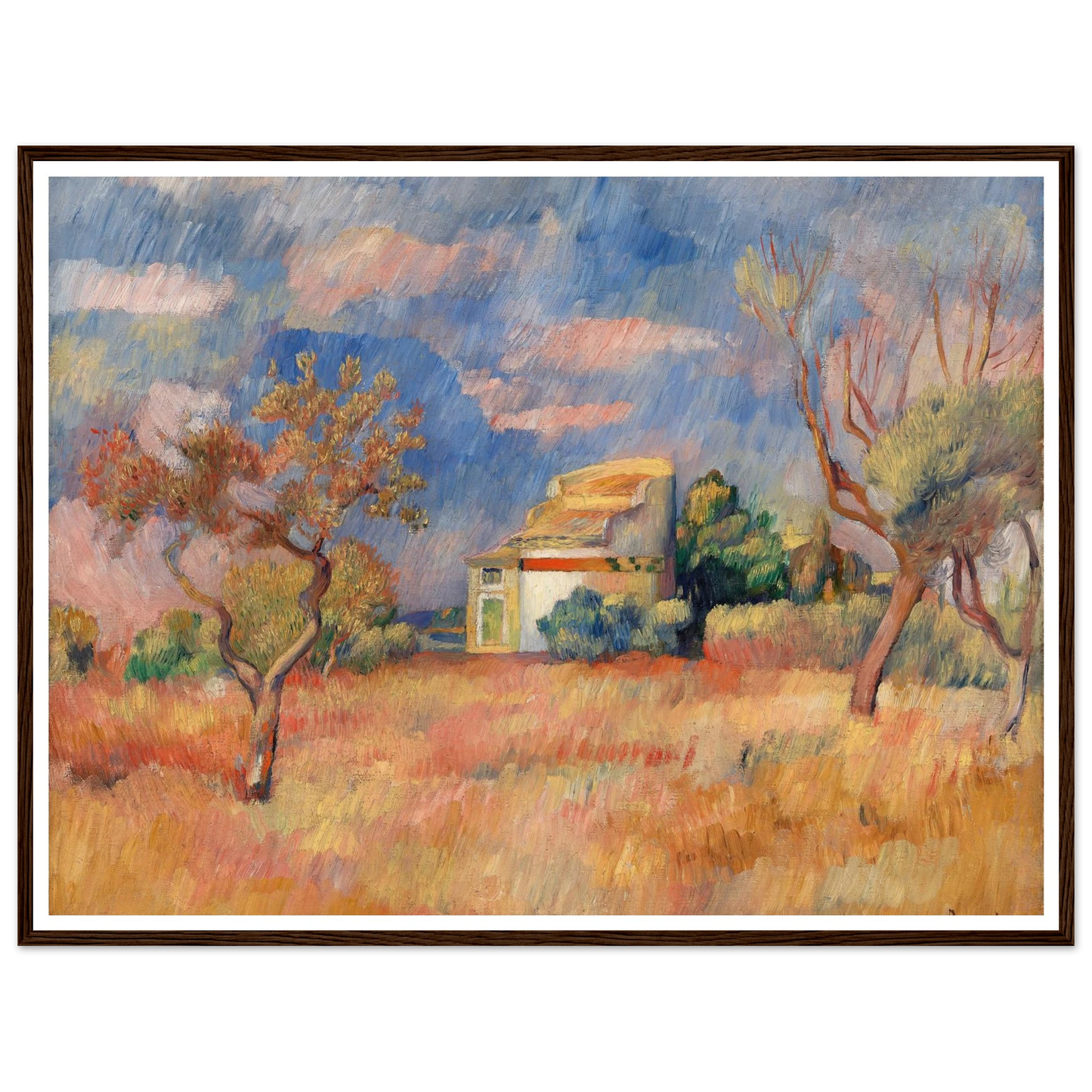Dovecote at Bellevue (Pigeonnier de Bellevue) (c. 1888–1889) Art Print | Pierre Auguste Renoir - Framed Poster - 30x40 cm / 12x16″ - Black frame