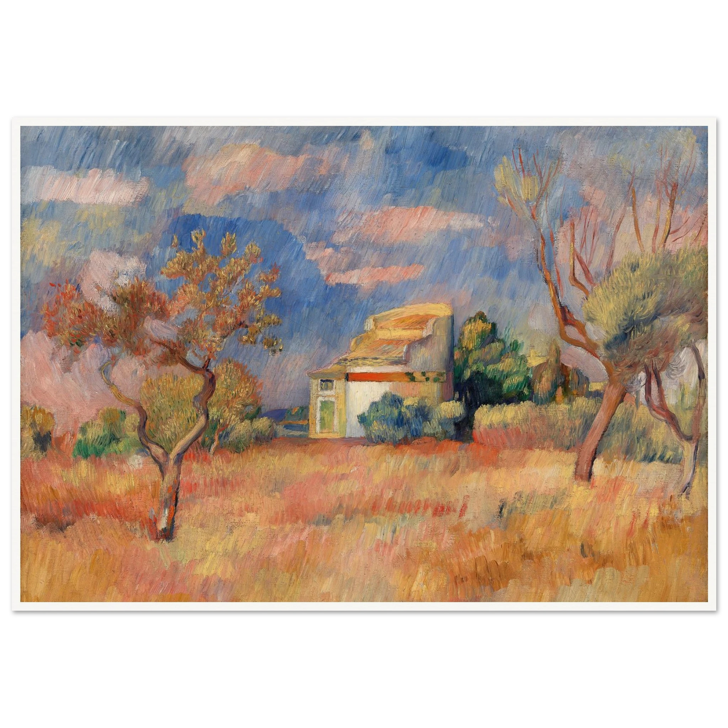 Dovecote at Bellevue (Pigeonnier de Bellevue) (c. 1888–1889) Art Print | Pierre Auguste Renoir - Framed Poster - 30x40 cm / 12x16″ - Black frame