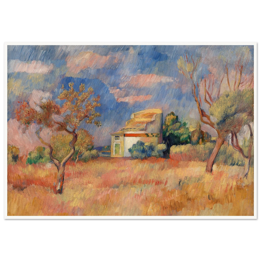 Dovecote at Bellevue (Pigeonnier de Bellevue) (c. 1888–1889) Art Print | Pierre Auguste Renoir - Framed Poster - 30x40 cm / 12x16″ - Black frame