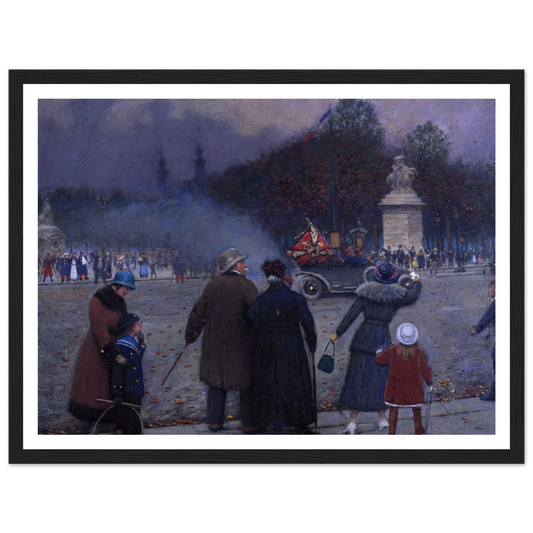Drapeau allemand porté aux Invalides (1914) Art Print | Jean Beraud - Framed Poster - 30x40 cm / 12x16″ - Black frame