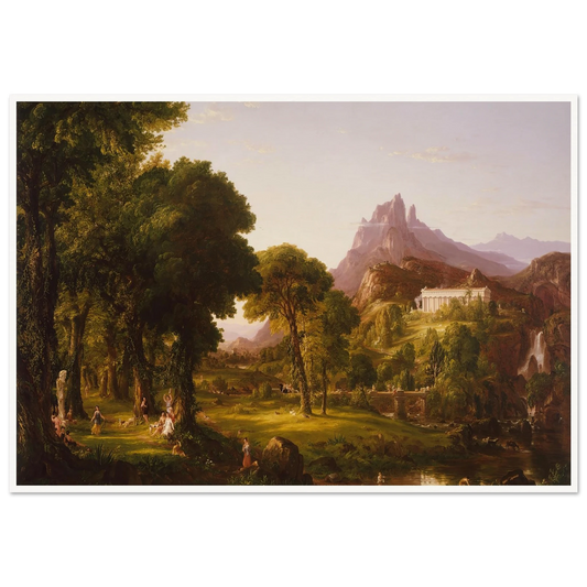 Dream of Arcadia Art Print | Thomas Cole - Framed Poster - 30x40 cm / 12x16″ - Black frame