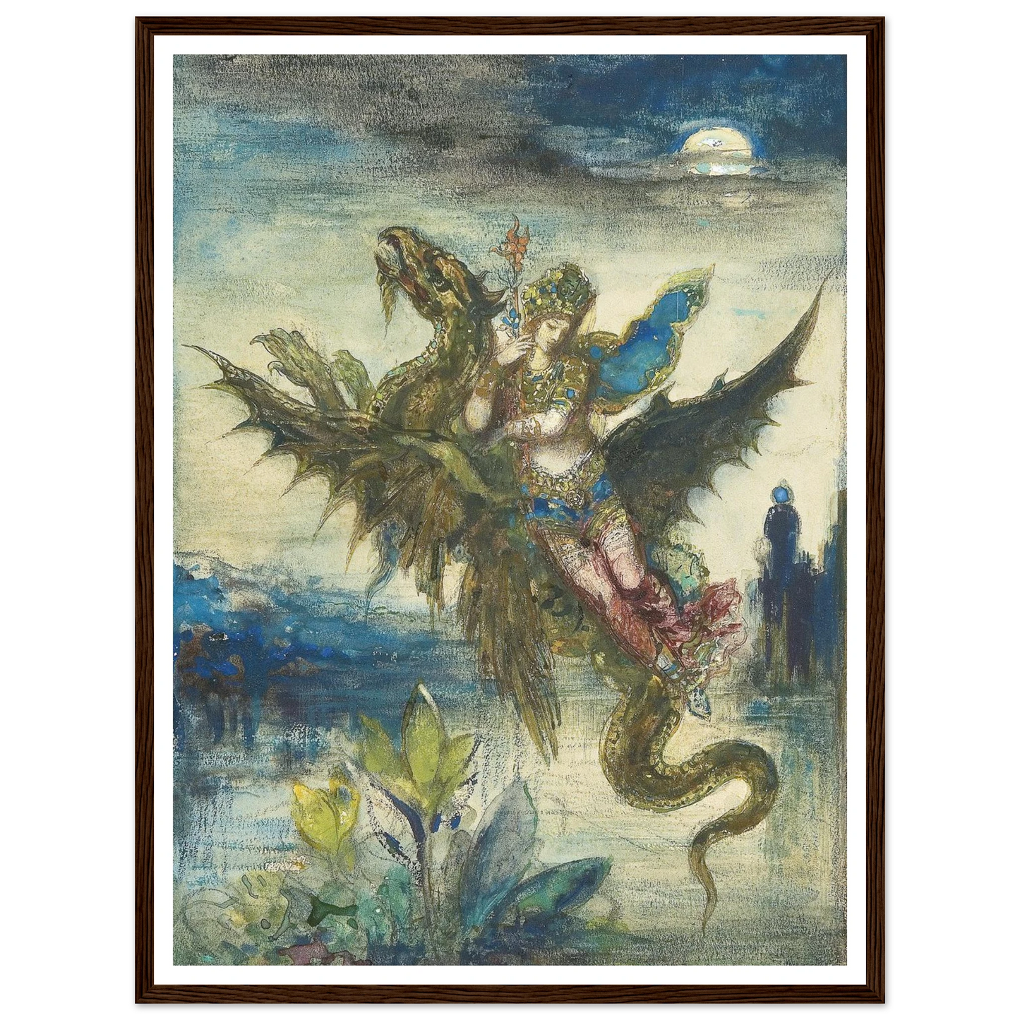Dream Of The Orient Art Print | Gustave Moreau - Framed Poster - 30x40 cm / 12x16″ - Black frame