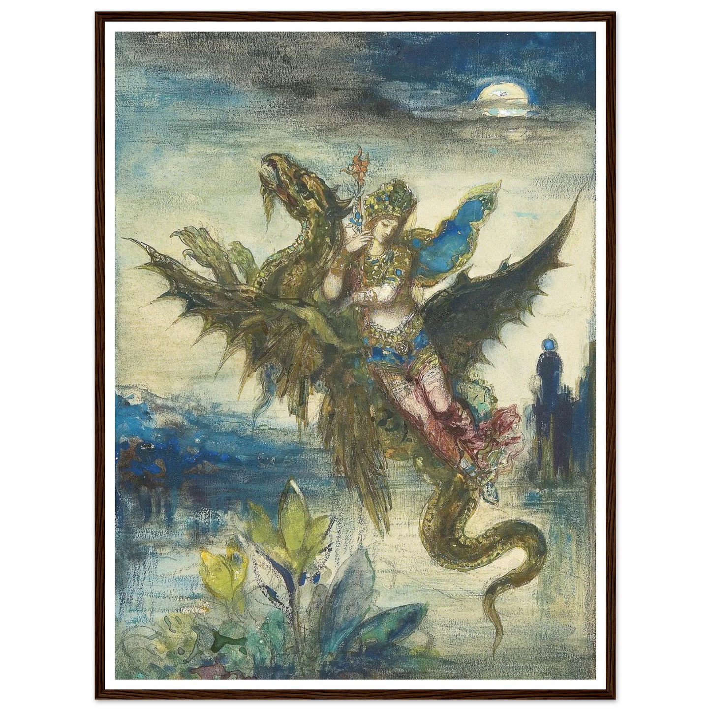 Dream Of The Orient Art Print | Gustave Moreau - Framed Poster - 30x40 cm / 12x16″ - Black frame