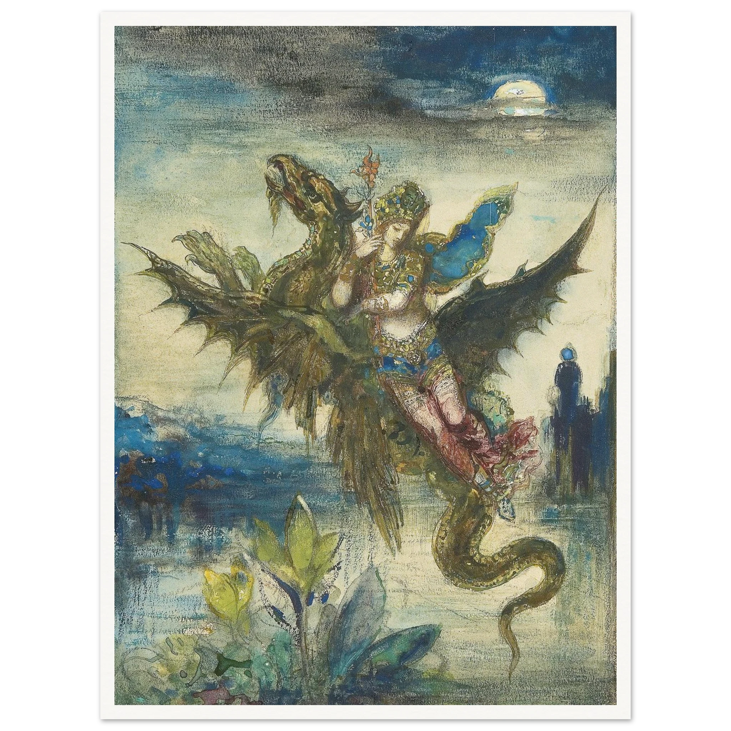 Dream Of The Orient Art Print | Gustave Moreau - Framed Poster - 30x40 cm / 12x16″ - Black frame
