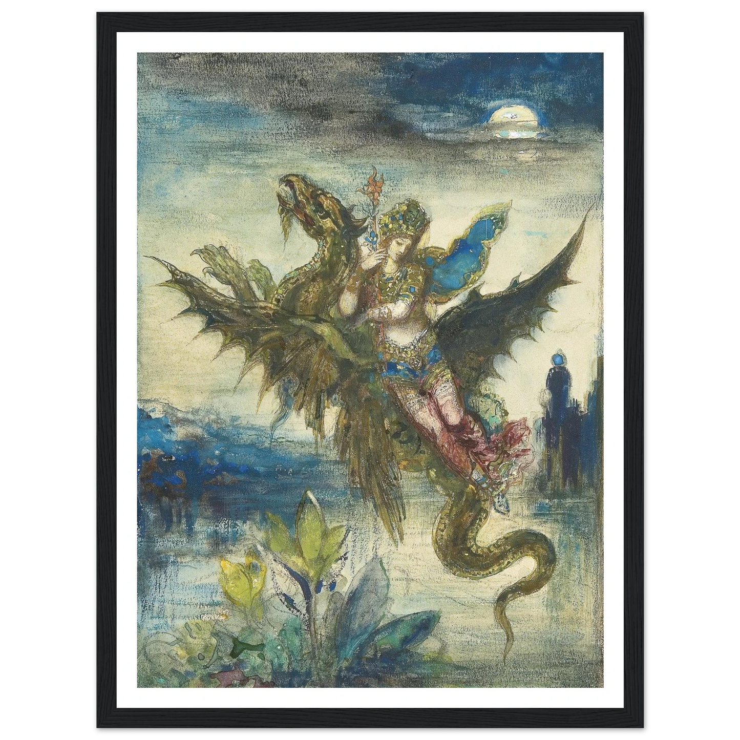 Dream Of The Orient Art Print | Gustave Moreau - Framed Poster - 30x40 cm / 12x16″ - Black frame