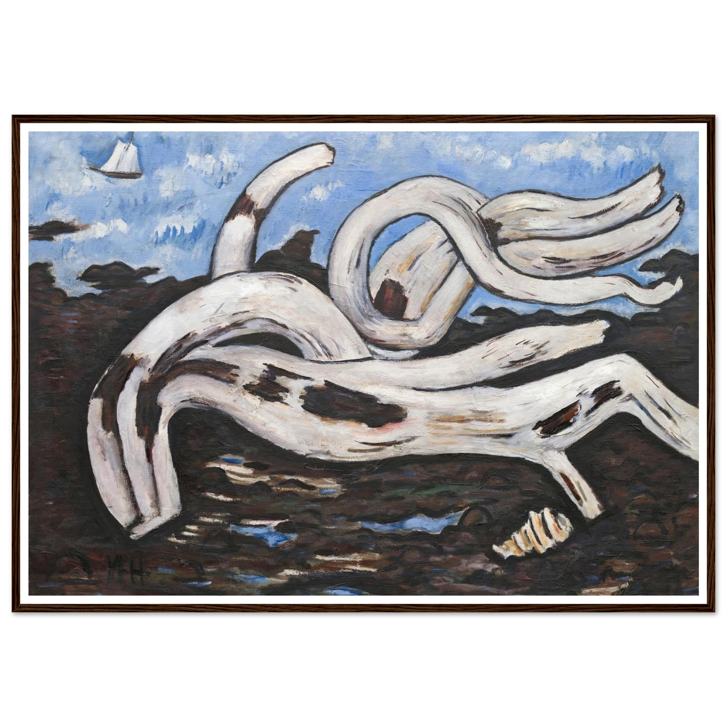 Driftwood on the Bagaduce (1939–40) Art Print | Marsden Hartley - Framed Poster - 30x40 cm / 12x16″ - Black frame