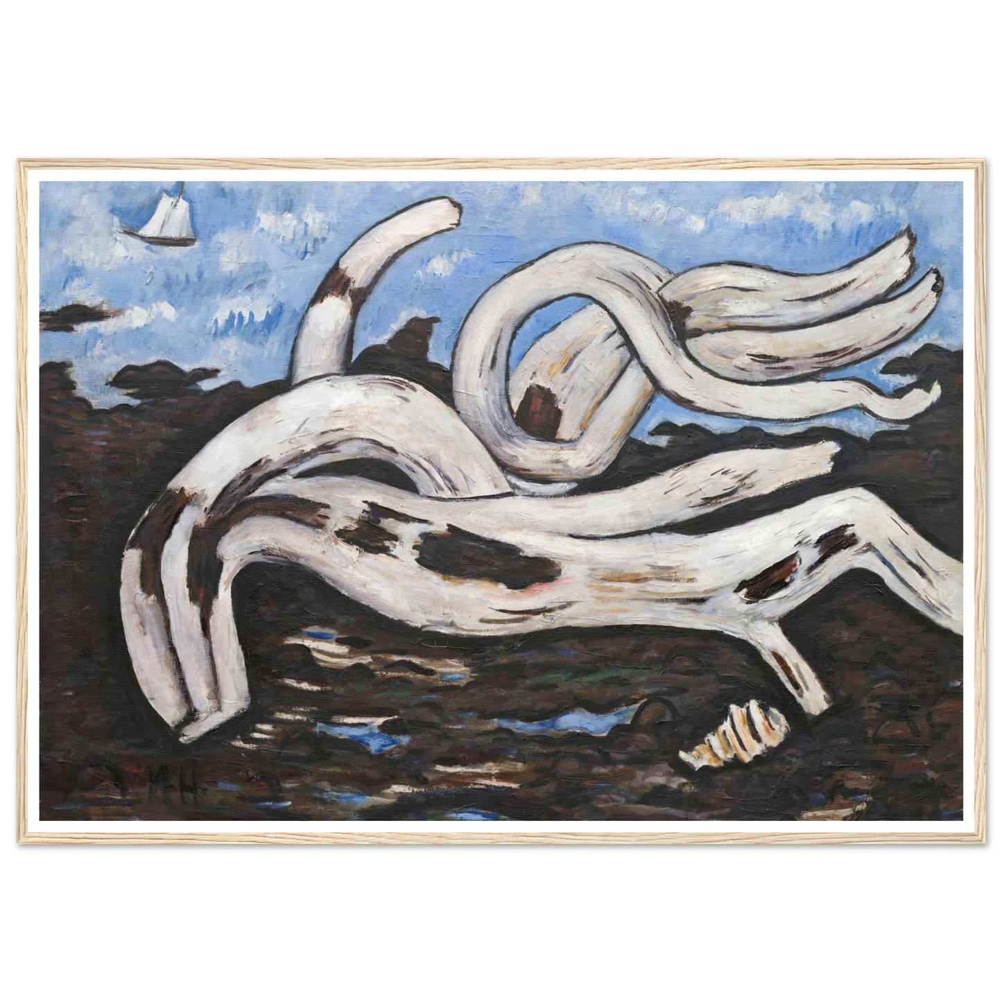 Driftwood on the Bagaduce (1939–40) Art Print | Marsden Hartley - Framed Poster - 30x40 cm / 12x16″ - Black frame