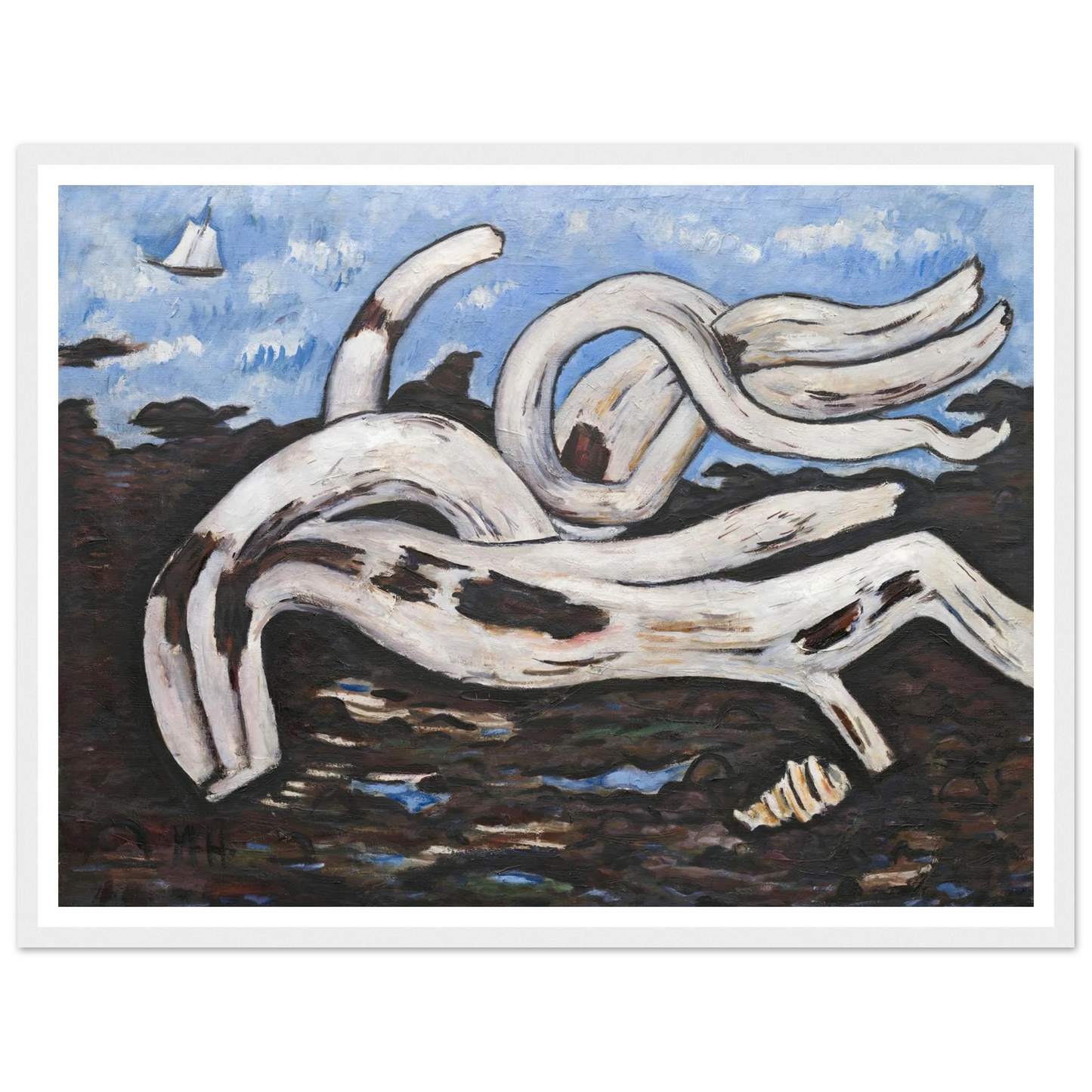 Driftwood on the Bagaduce (1939–40) Art Print | Marsden Hartley - Framed Poster - 30x40 cm / 12x16″ - Black frame