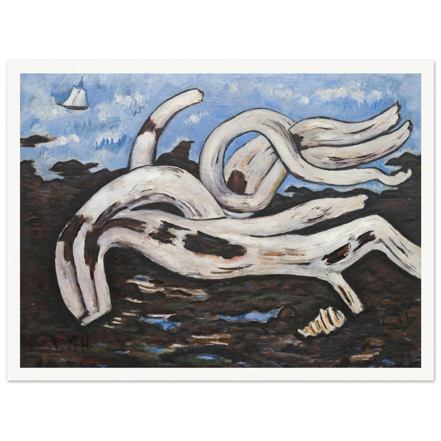 Driftwood on the Bagaduce (1939–40) Art Print | Marsden Hartley - Framed Poster - 30x40 cm / 12x16″ - Black frame