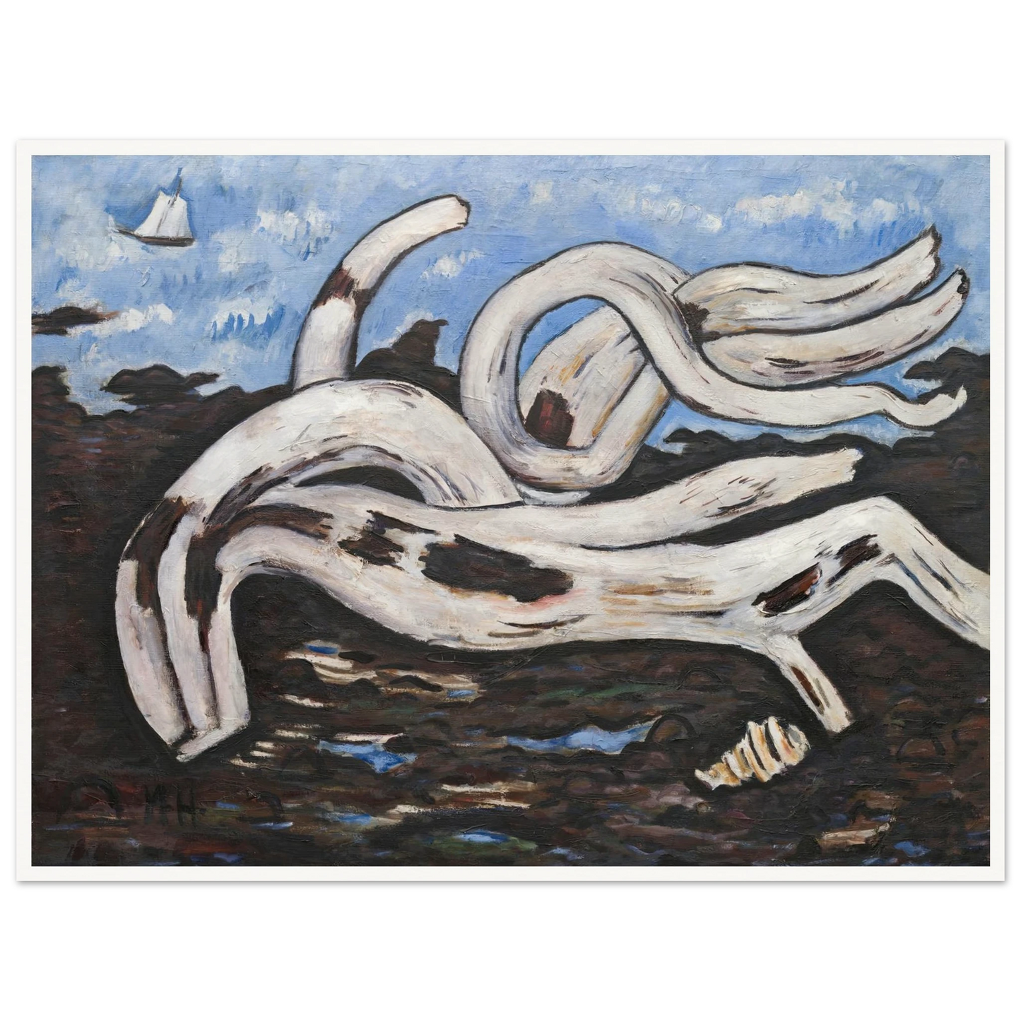 Driftwood on the Bagaduce (1939–40) Art Print | Marsden Hartley - Framed Poster - 30x40 cm / 12x16″ - Black frame