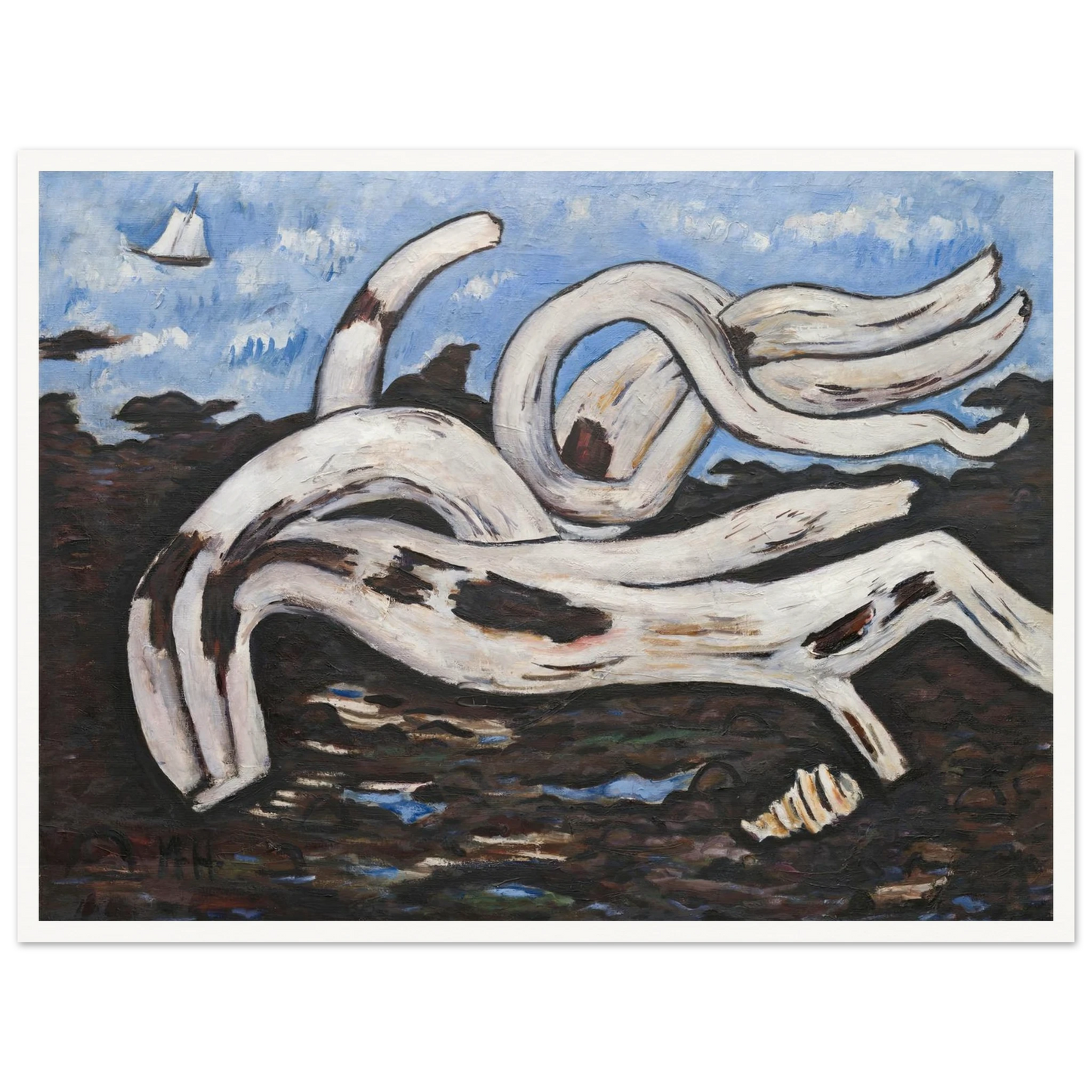 Driftwood on the Bagaduce (1939–40) Art Print | Marsden Hartley - Framed Poster - 30x40 cm / 12x16″ - Black frame