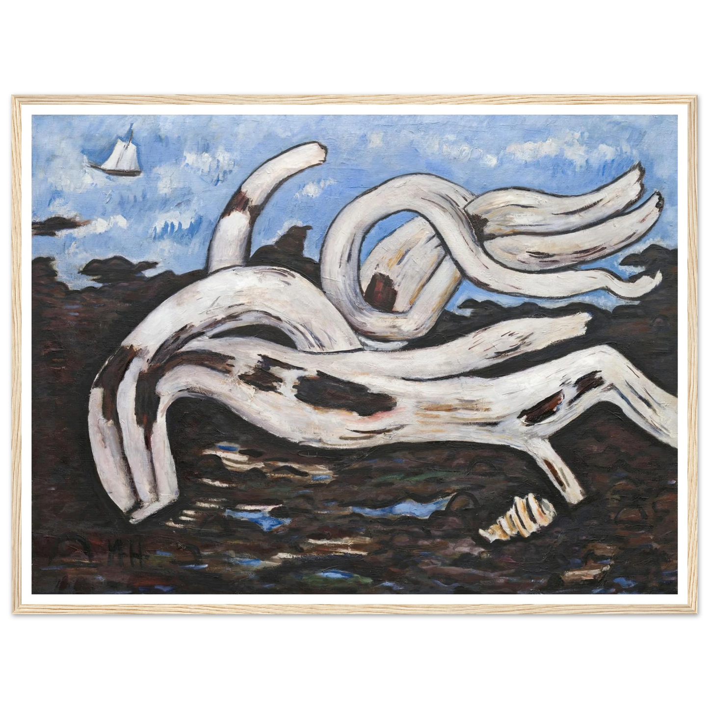 Driftwood on the Bagaduce (1939–40) Art Print | Marsden Hartley - Framed Poster - 30x40 cm / 12x16″ - Black frame